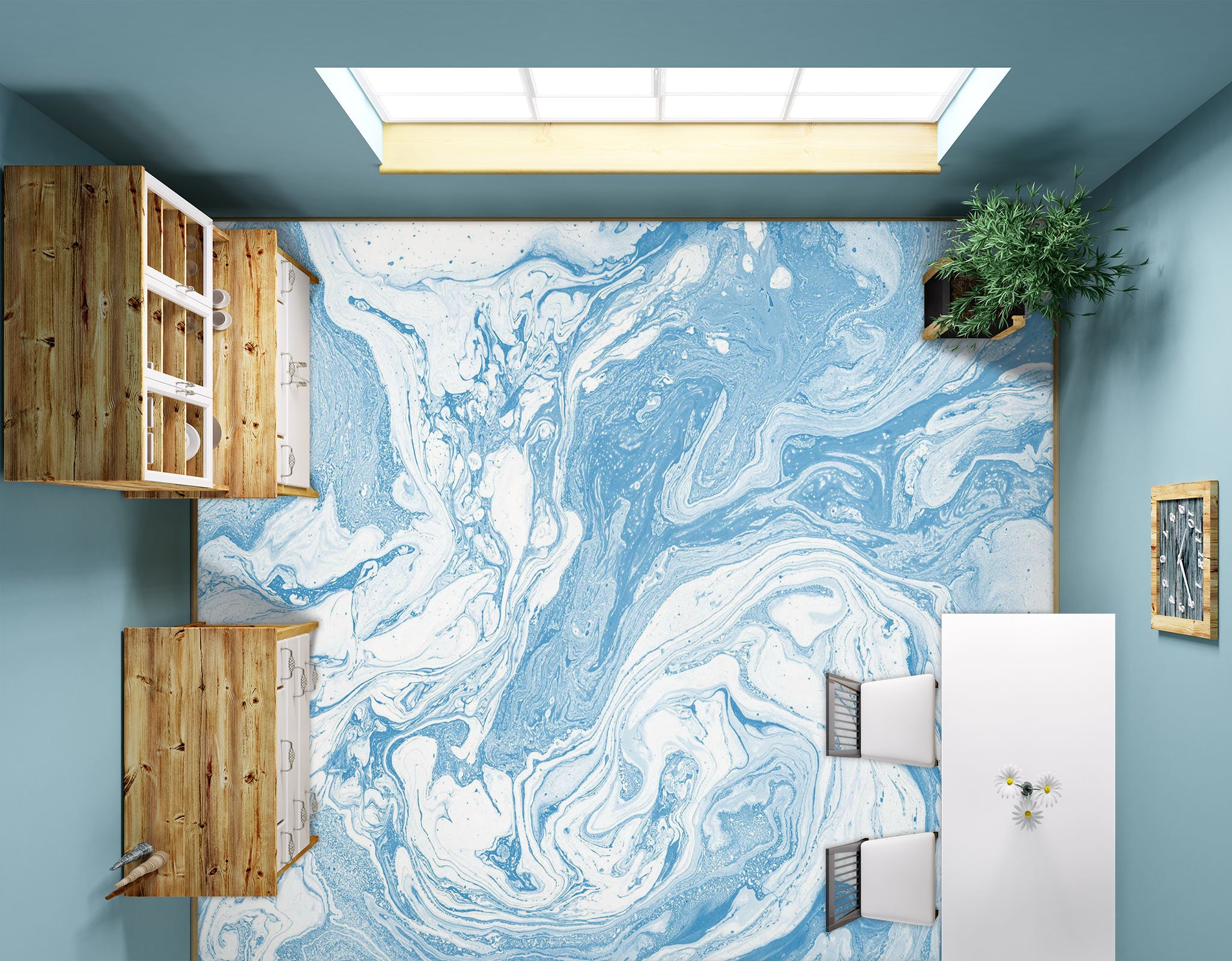 3D Blue And White Texture 637 Floor Mural Wallpaper Murals Rug & Mat Print Epoxy waterproof bath floor