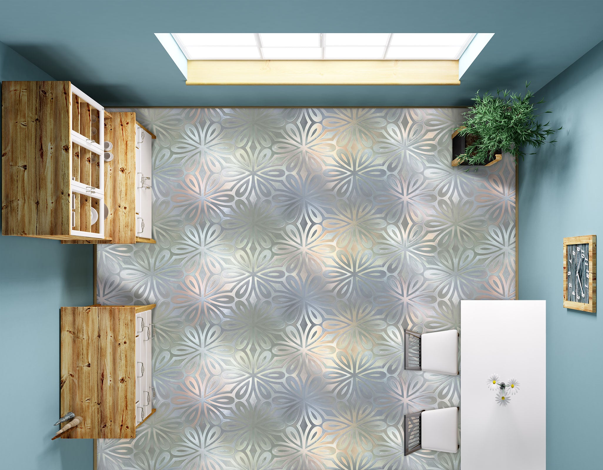 3D Hazy Color Pattern 785 Floor Mural