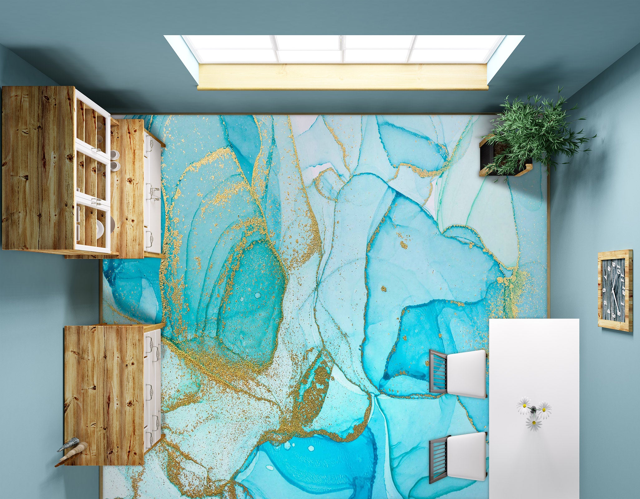 3D Dreamy Blue Art 1175 Floor Mural Wallpaper Murals Self-Adhesive Removable Print Epoxy