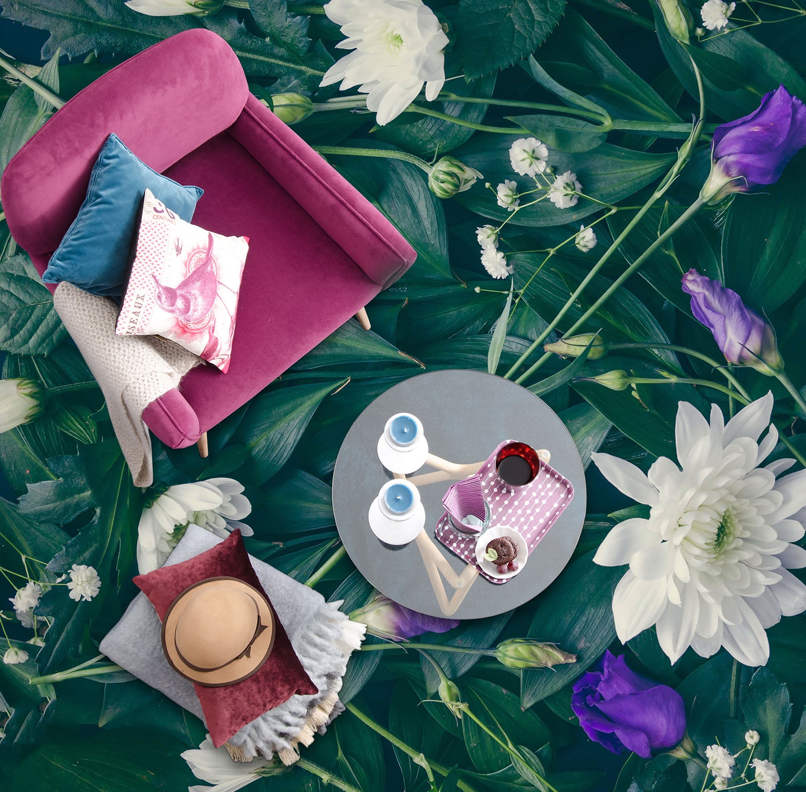 3D Memory Of White Flowers 563 Floor Mural Wallpaper Murals Rug & Mat Print Epoxy waterproof bath floor