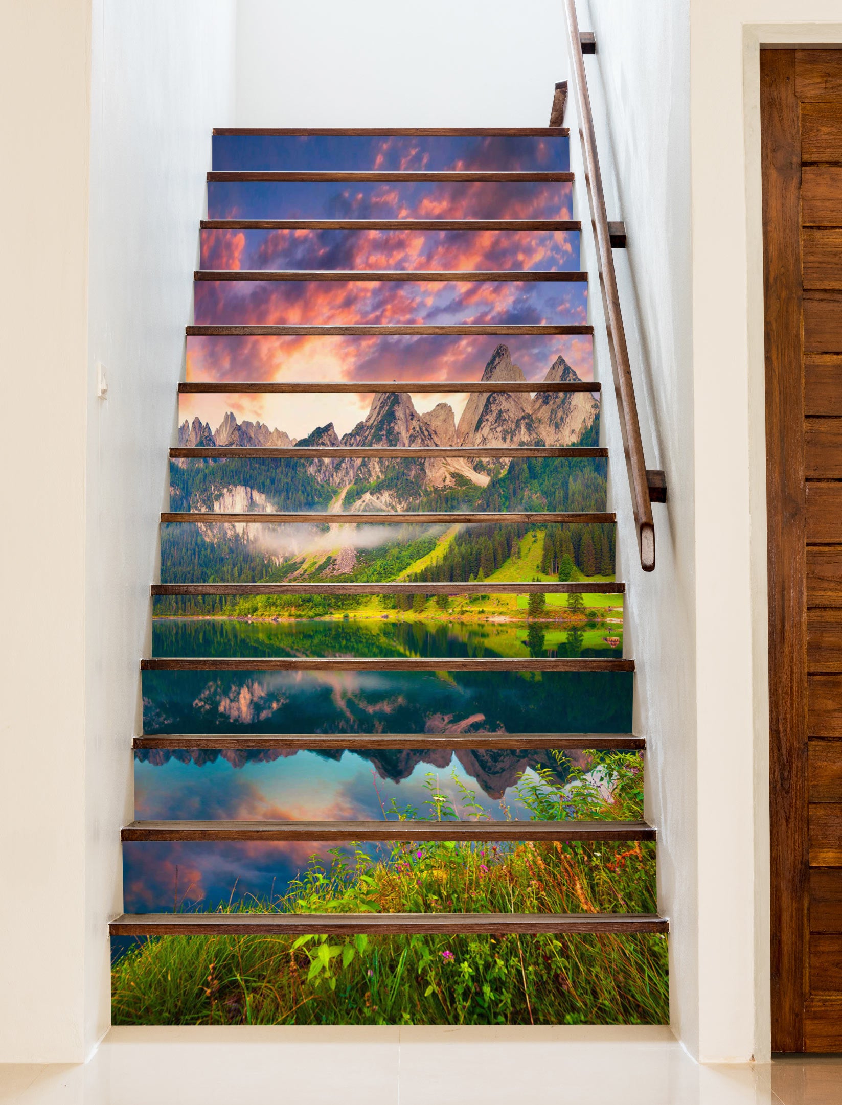 3D Vast Mountains And Beautiful Views 258 Stair Risers