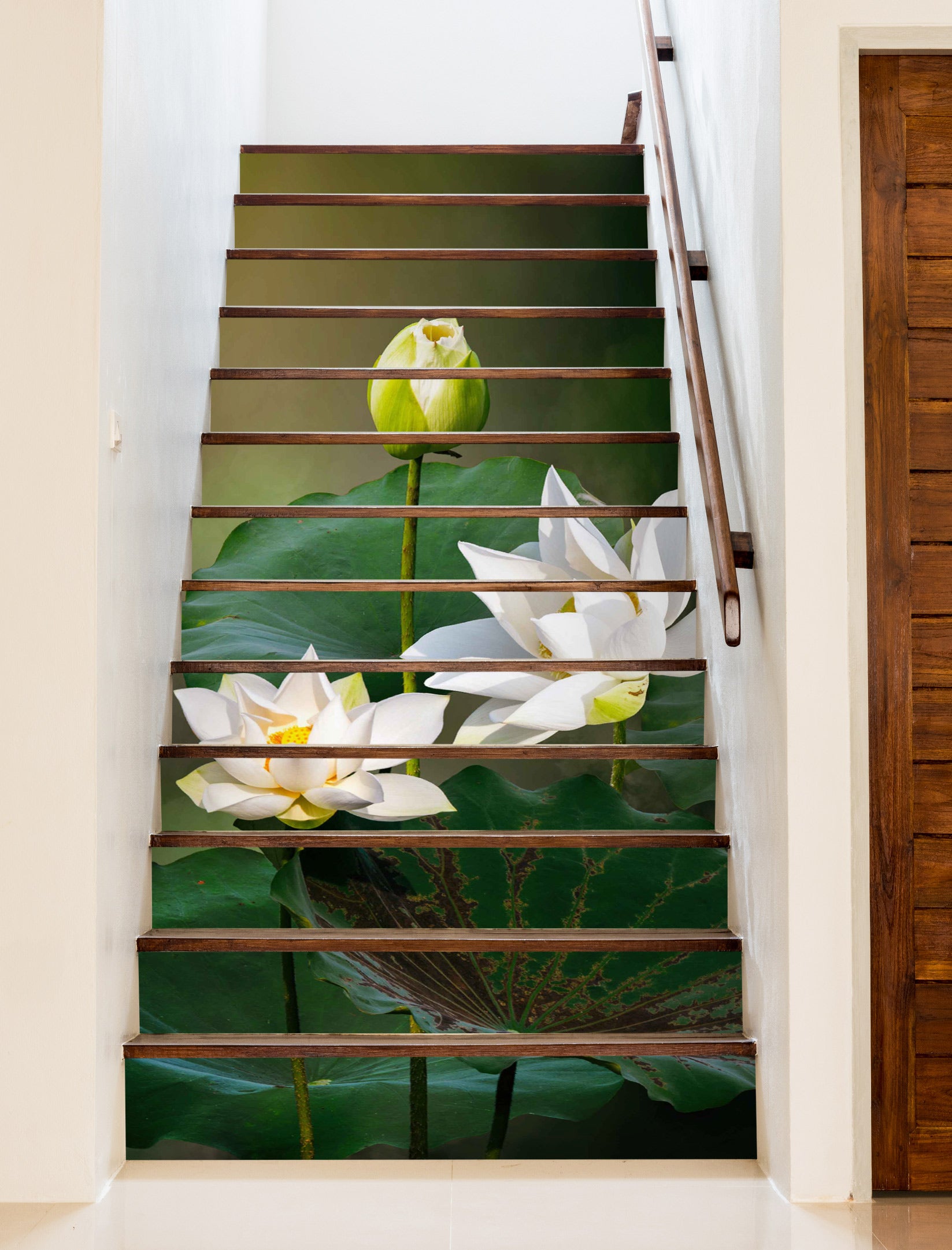 3D White Pure Lotus 522 Stair Risers
