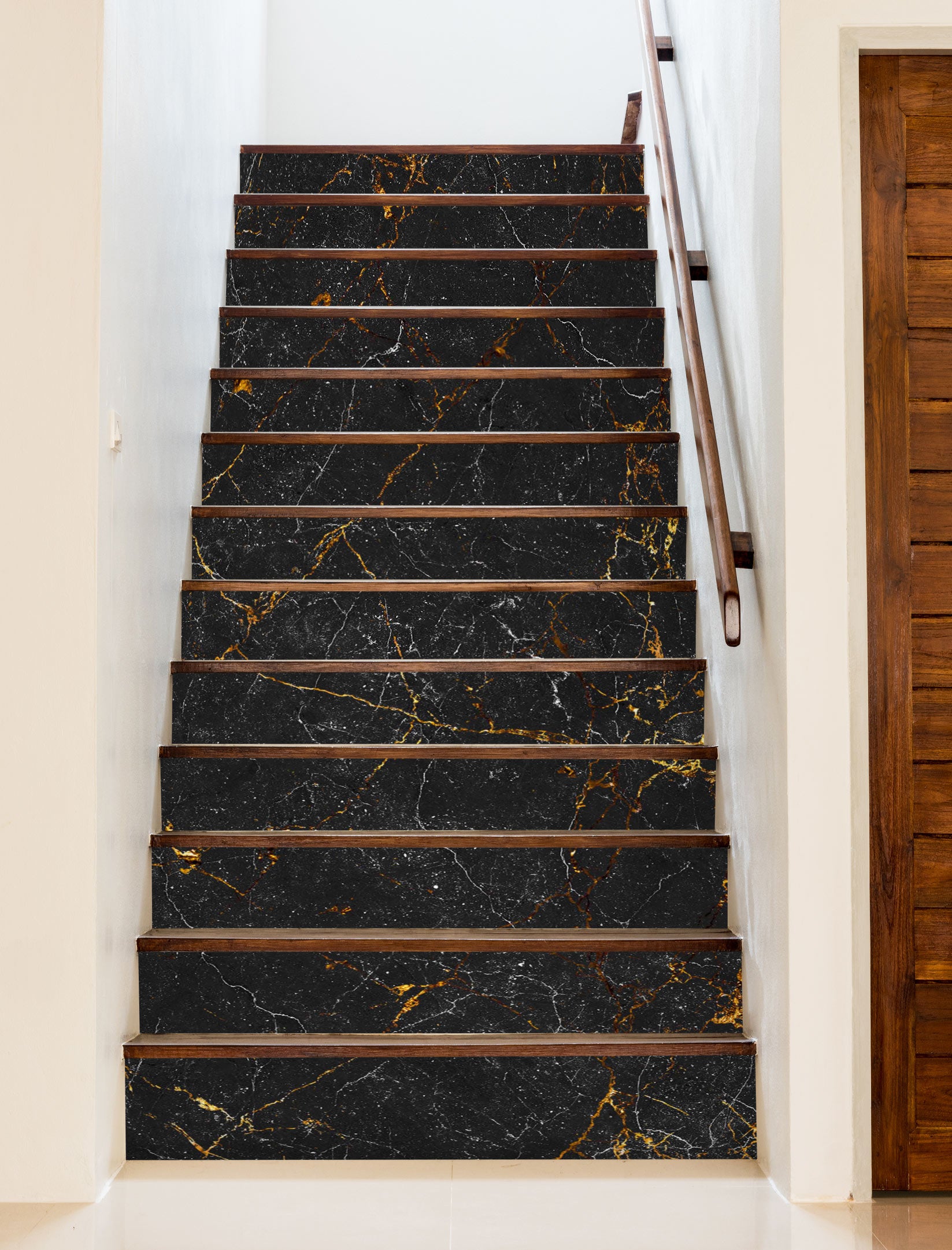 3D Premium Black Texture 512 Stair Risers