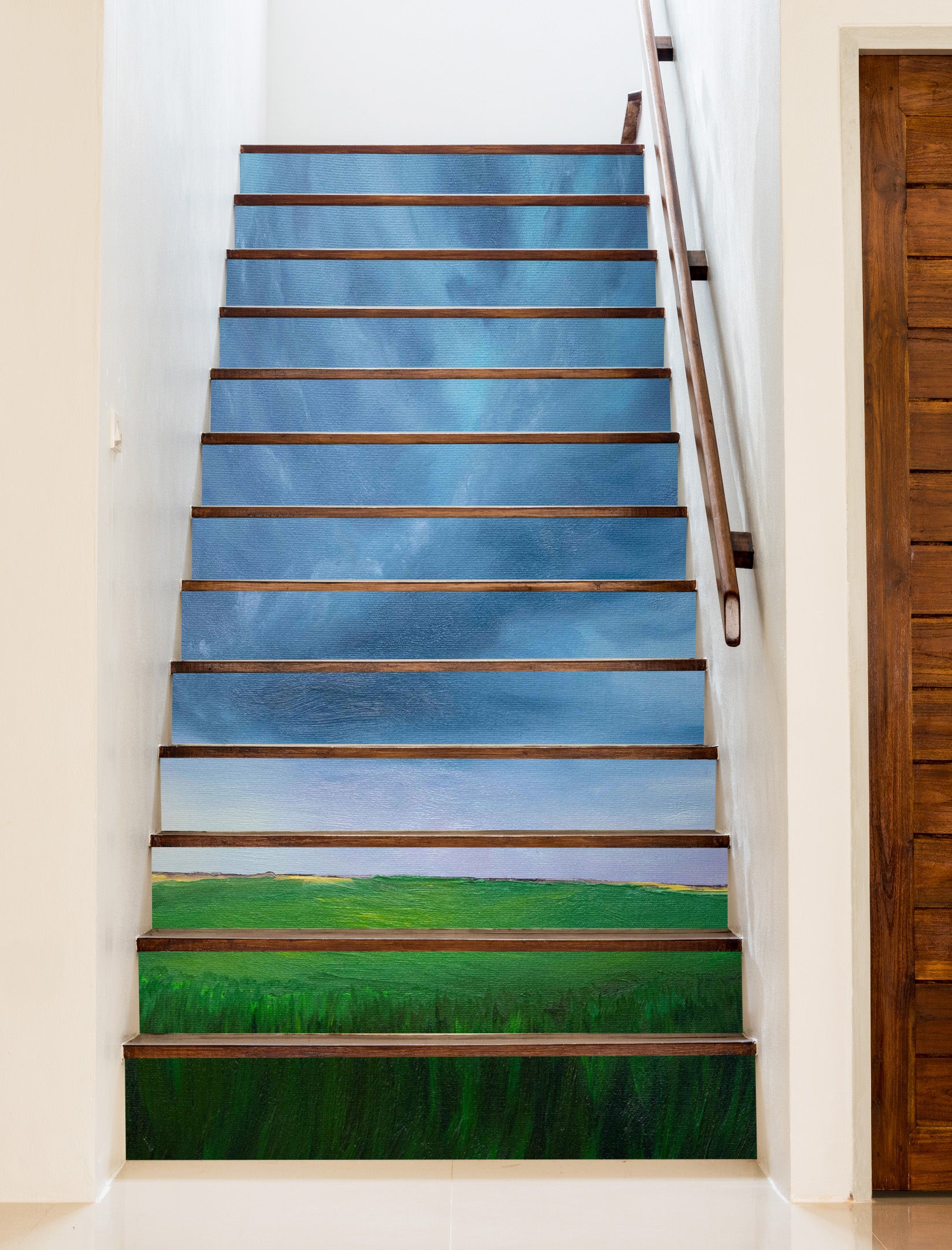 3D Grass Sky 9481 Marina Zotova Stair Risers