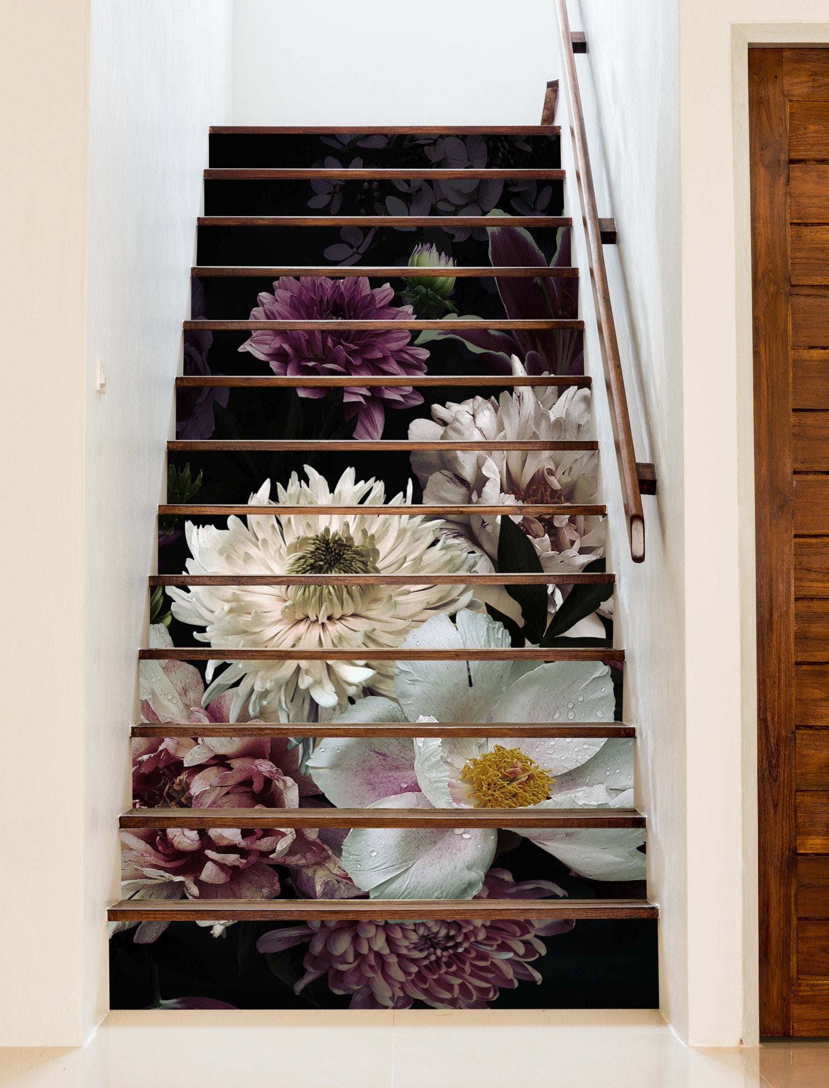 3D Clear And Delicate Flowers 504 Stair Risers