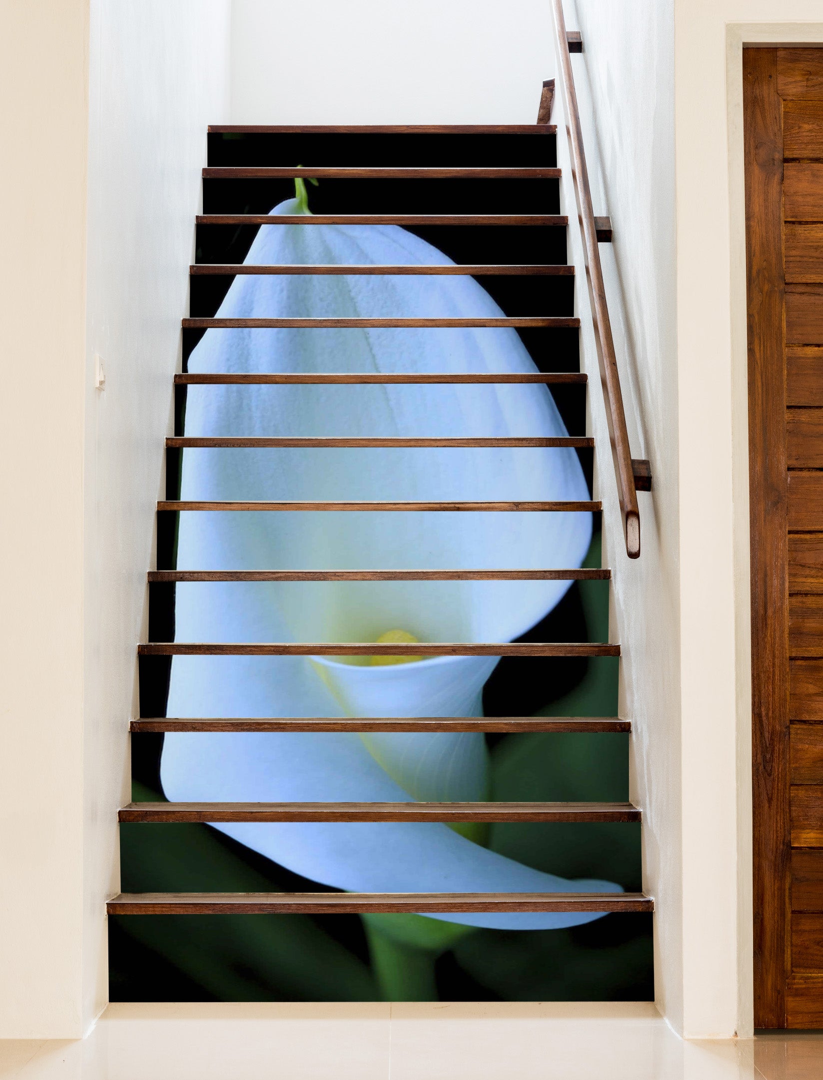 3D White Flowers 9904 Kathy Barefield Stair Risers