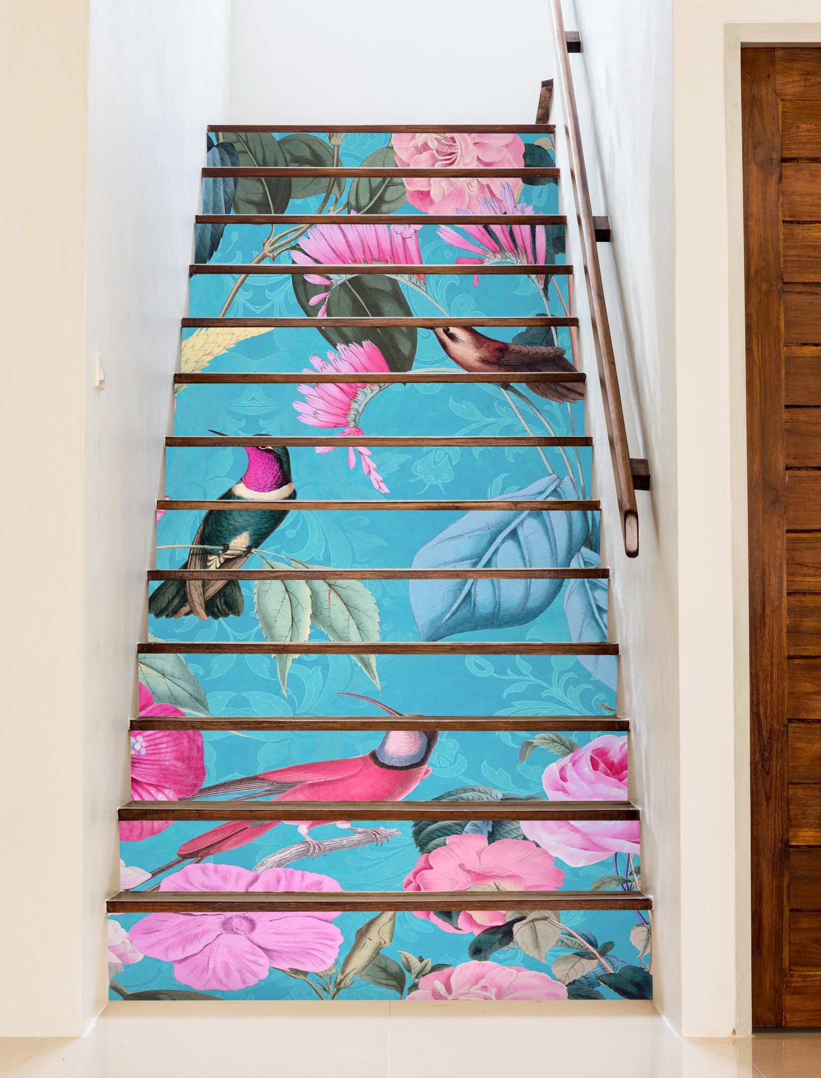 3D Pink Flowers 109213 Andrea Haase Stair Risers