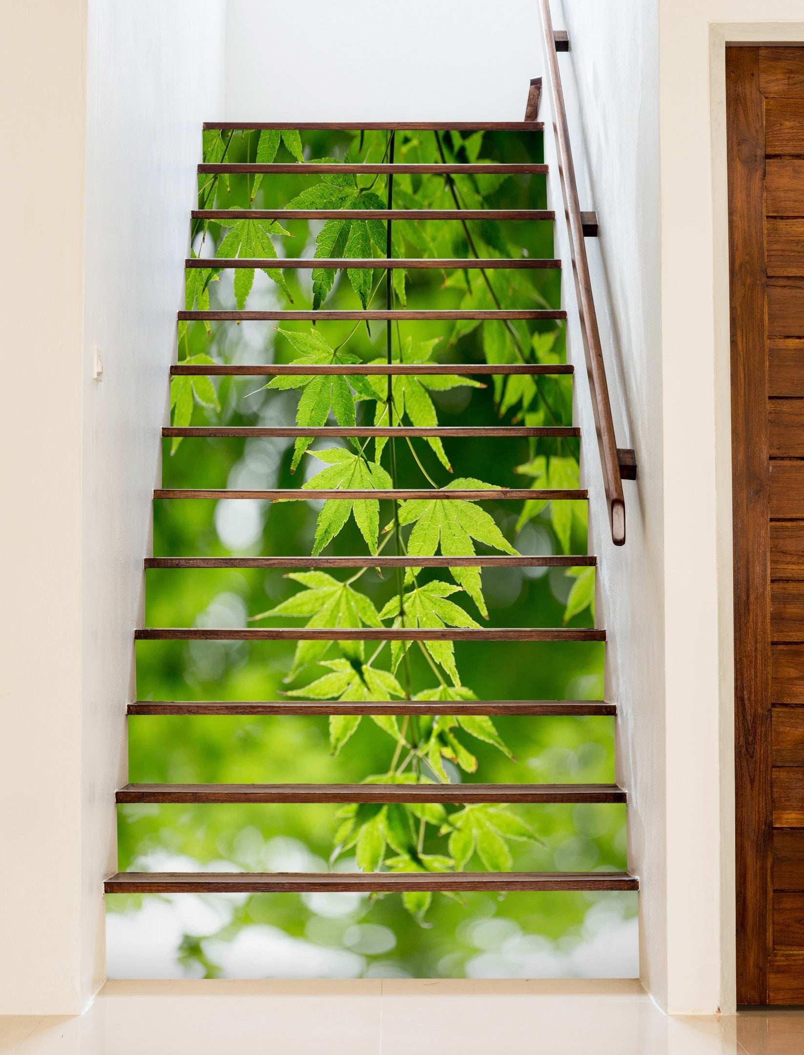 3D Verdant Green Leaves 273 Stair Risers