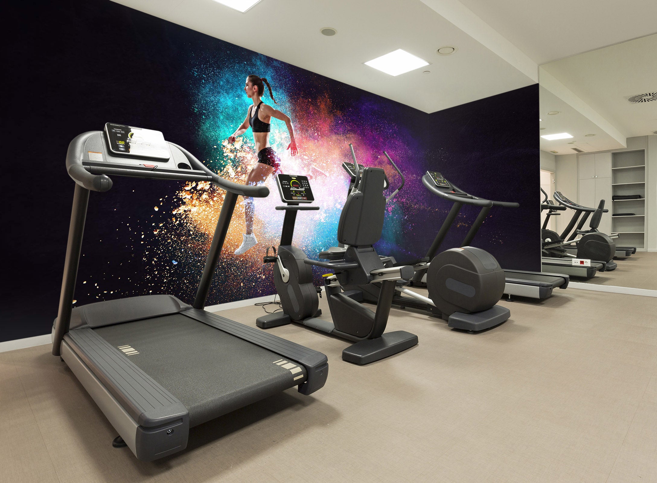 3D Running Girl 308 Wall Murals
