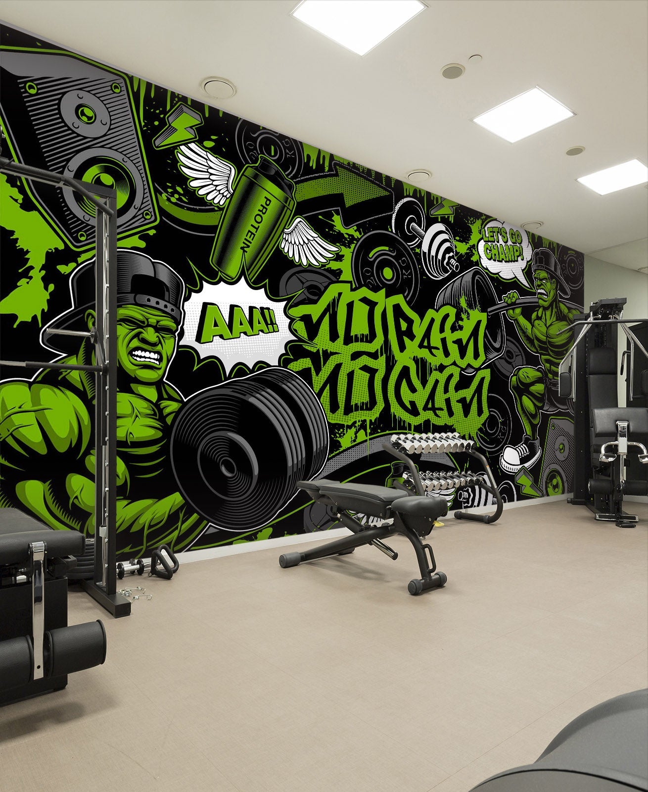 3D Dumbbell Iron Piece 108 Wall Murals Wallpaper AJ Wallpaper 2