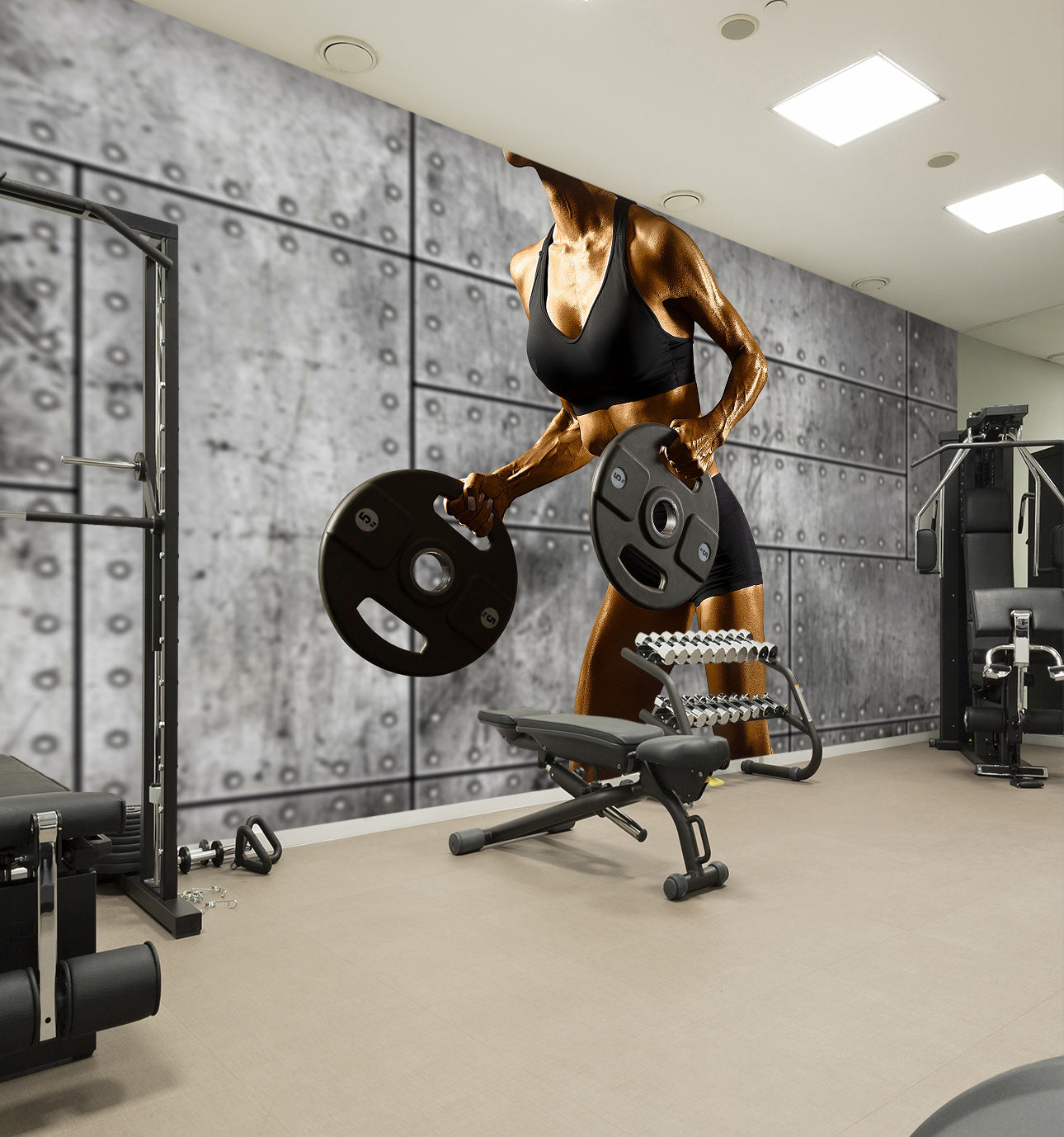 3D Hands Dumbbell 106 Wall Murals Wallpaper AJ Wallpaper 2