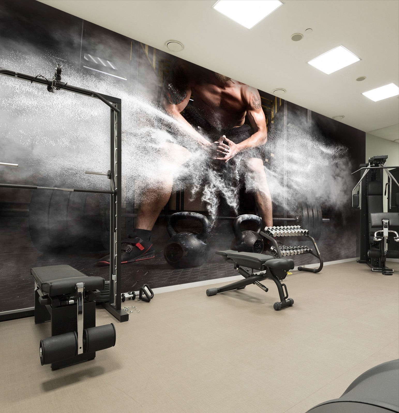 3D Dumbbell Boy 291 Wall Murals