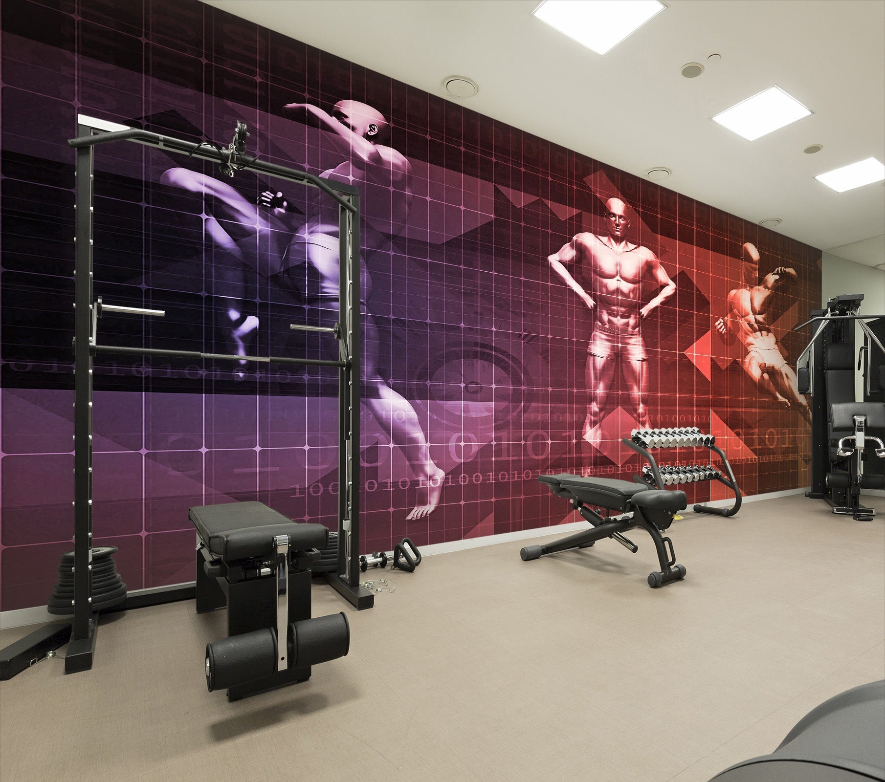 3D Fitness Muscle 070 Wall Murals Wallpaper AJ Wallpaper 2