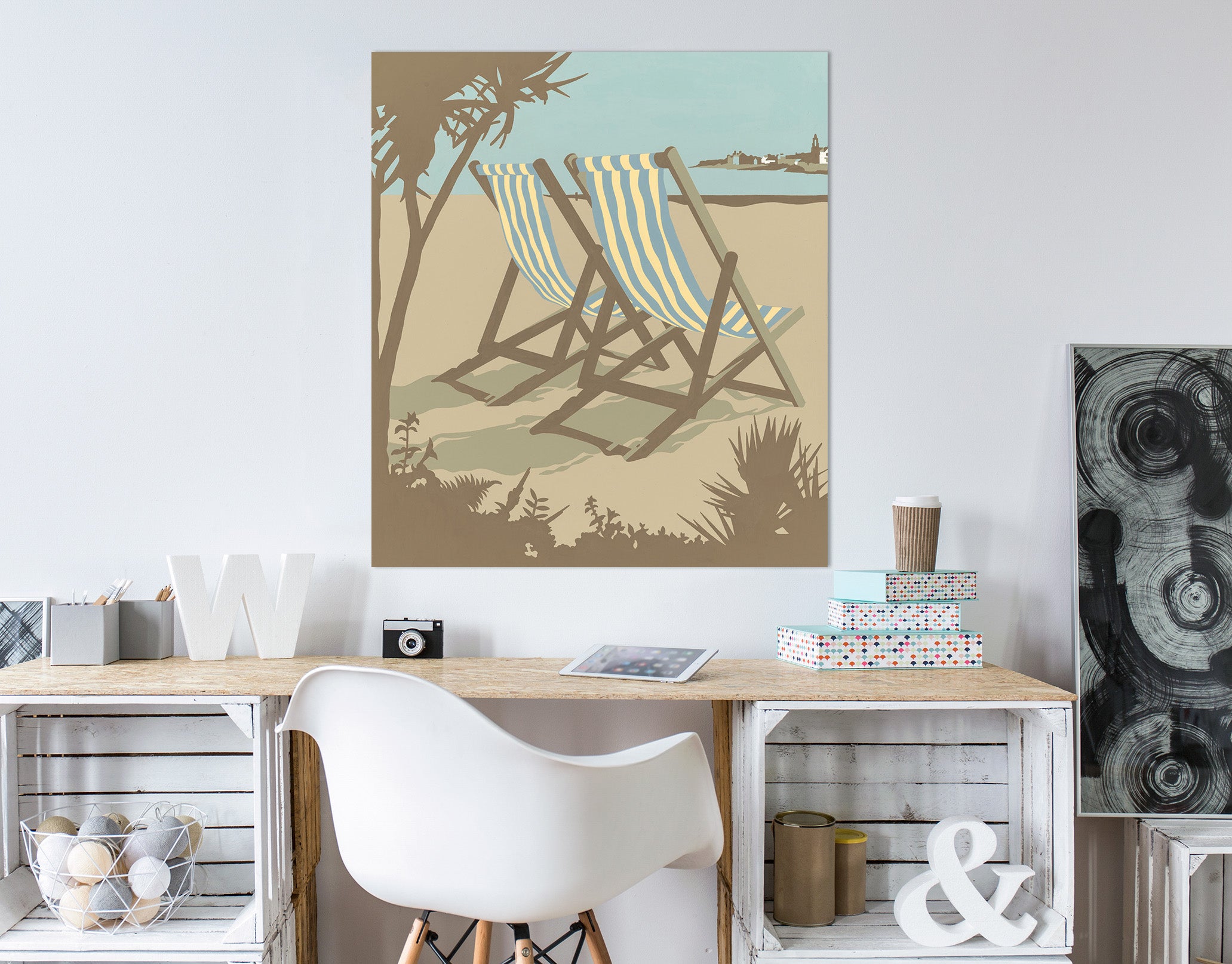 3D Swanage Deckchairs 072 Steve Read Wall Sticker