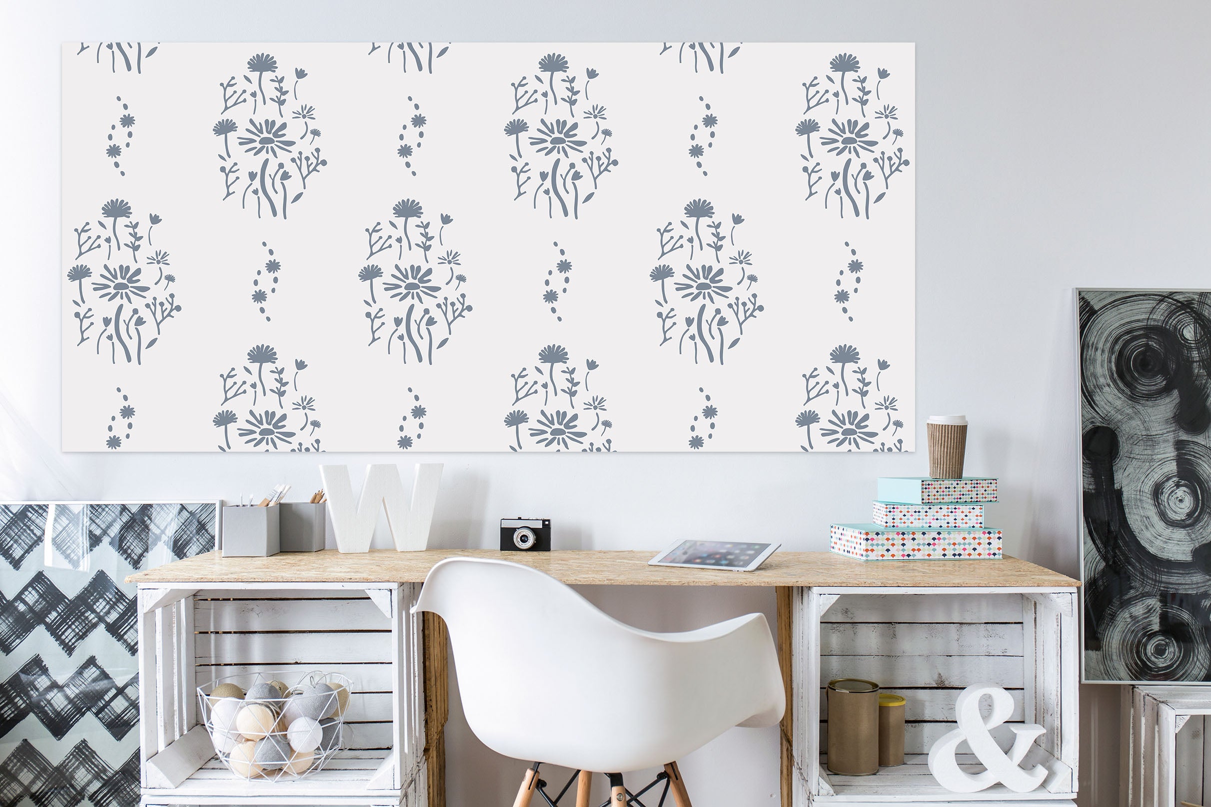 3D Flower Pattern 002 Jillian Helvey Wall Sticker