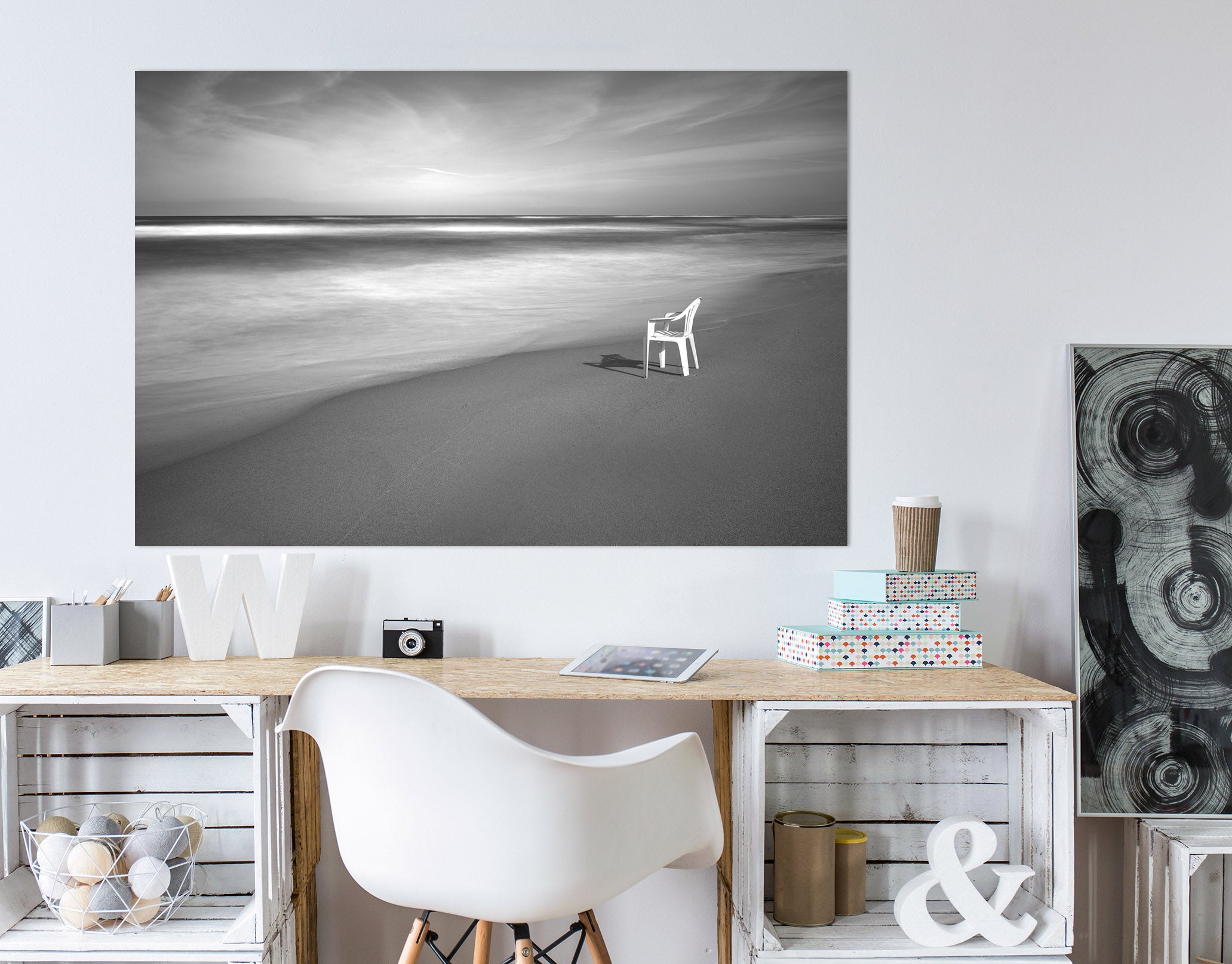 3D White Bench 139 Marco Carmassi Wall Sticker