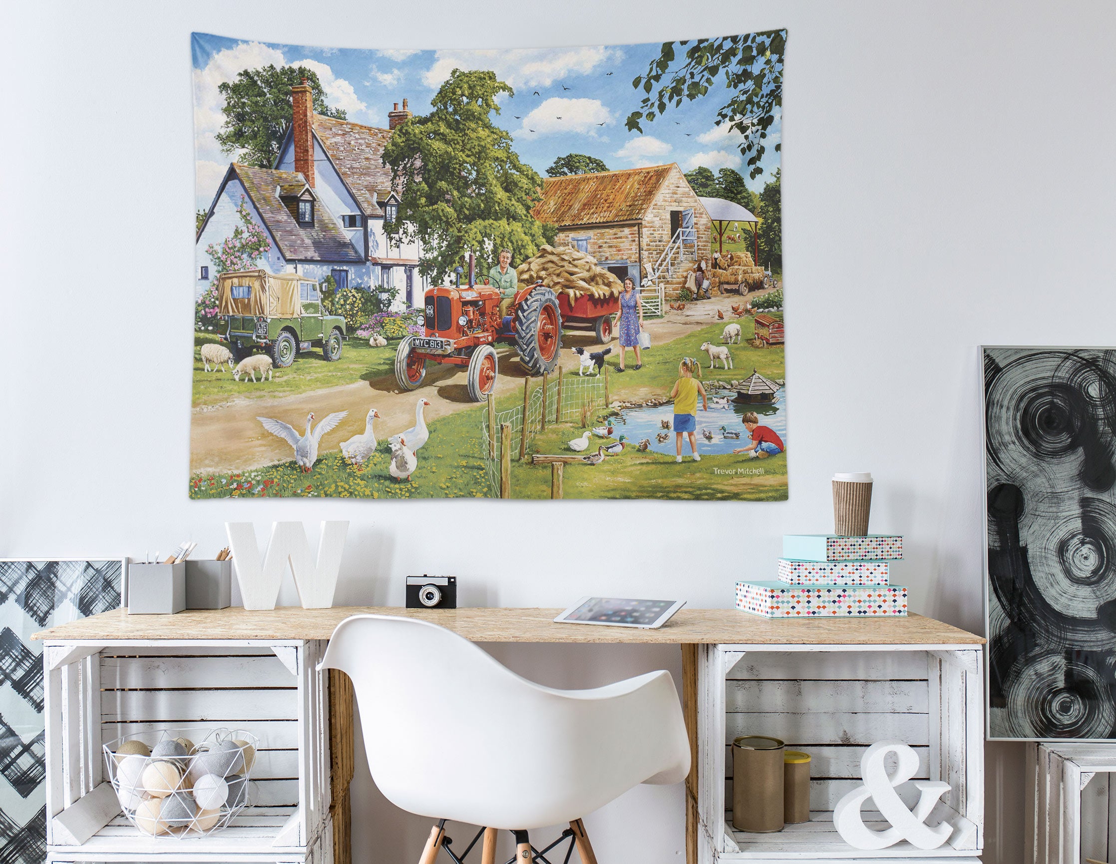 3D Farm Straw 1014 Trevor Mitchell Tapestry Hanging Cloth Hang