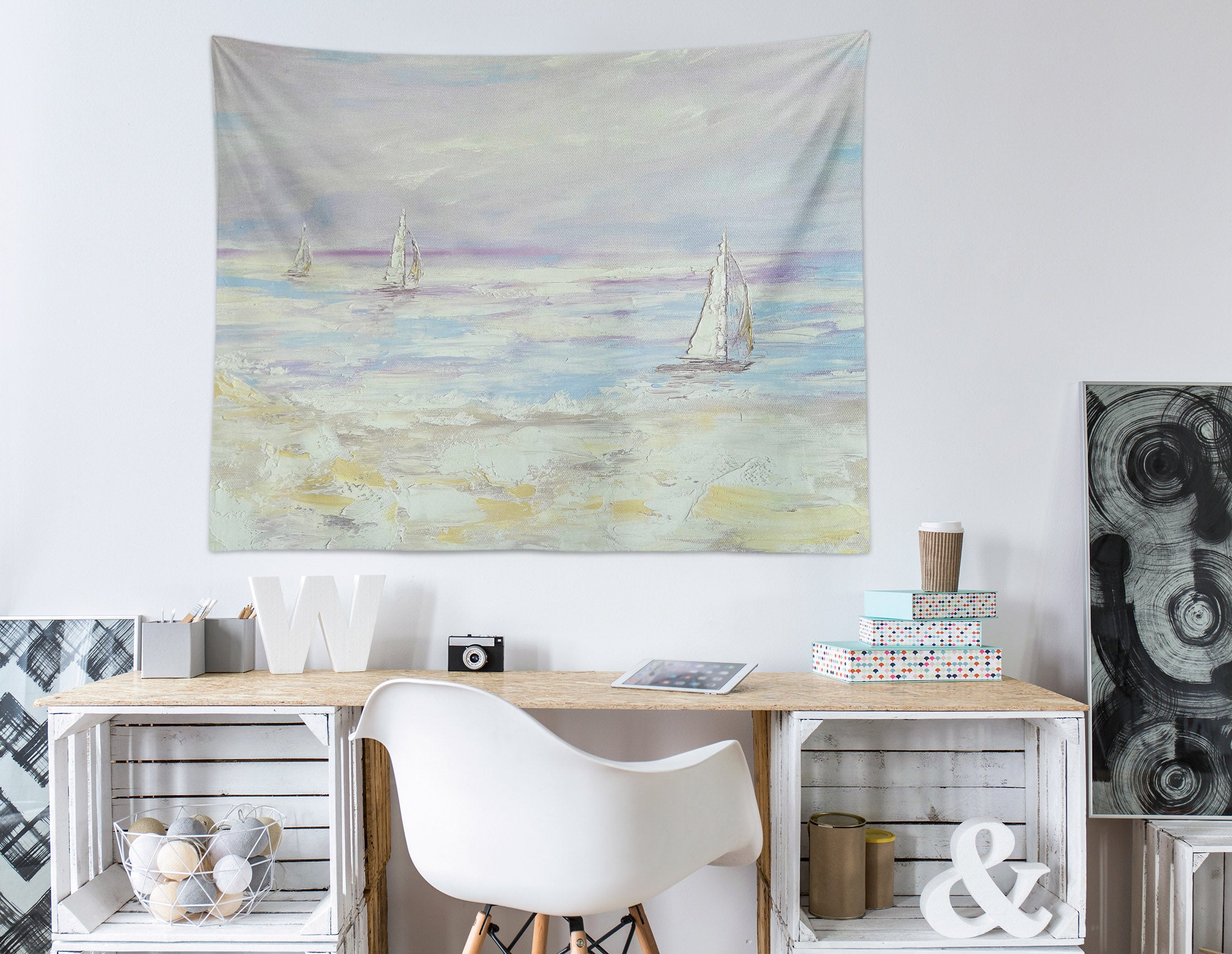 3D Sailing Boat 3764 Skromova Marina Tapestry Hanging Cloth Hang