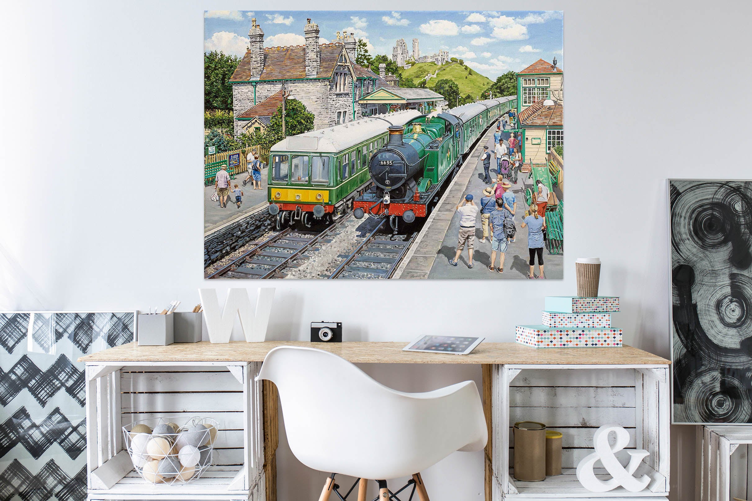 3D Corfe Castle Station 025 Trevor Mitchell Wall Sticker