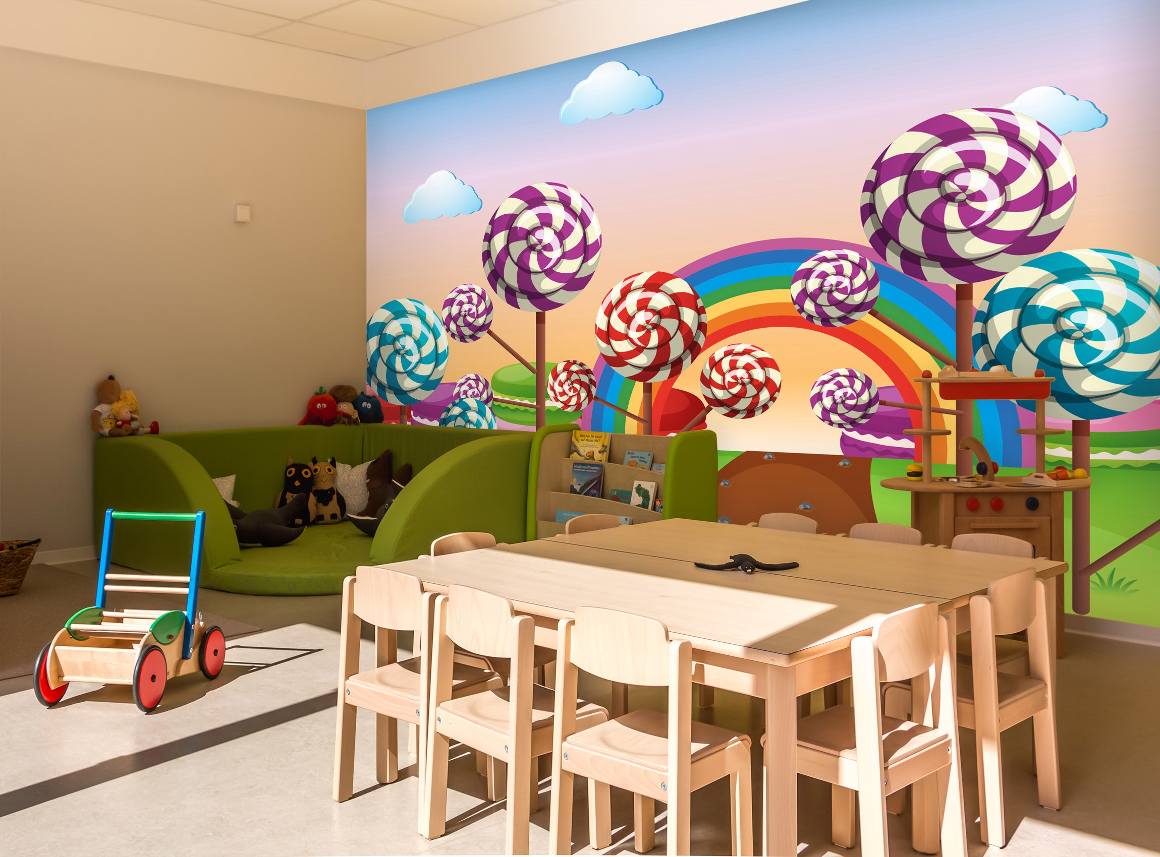 3D Rainbow Lollipop 253 Wall Murals