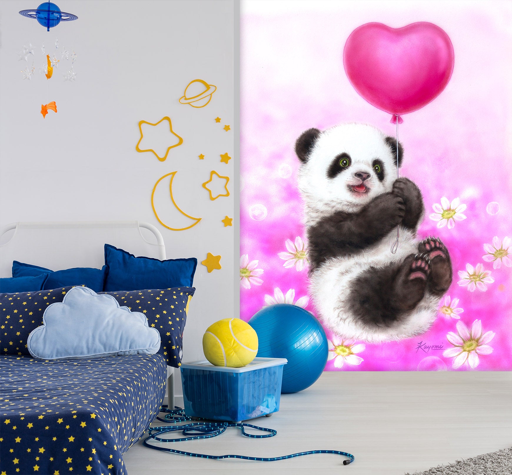 3D Balloon Panda 5488 Kayomi Harai Wall Mural Wall Murals