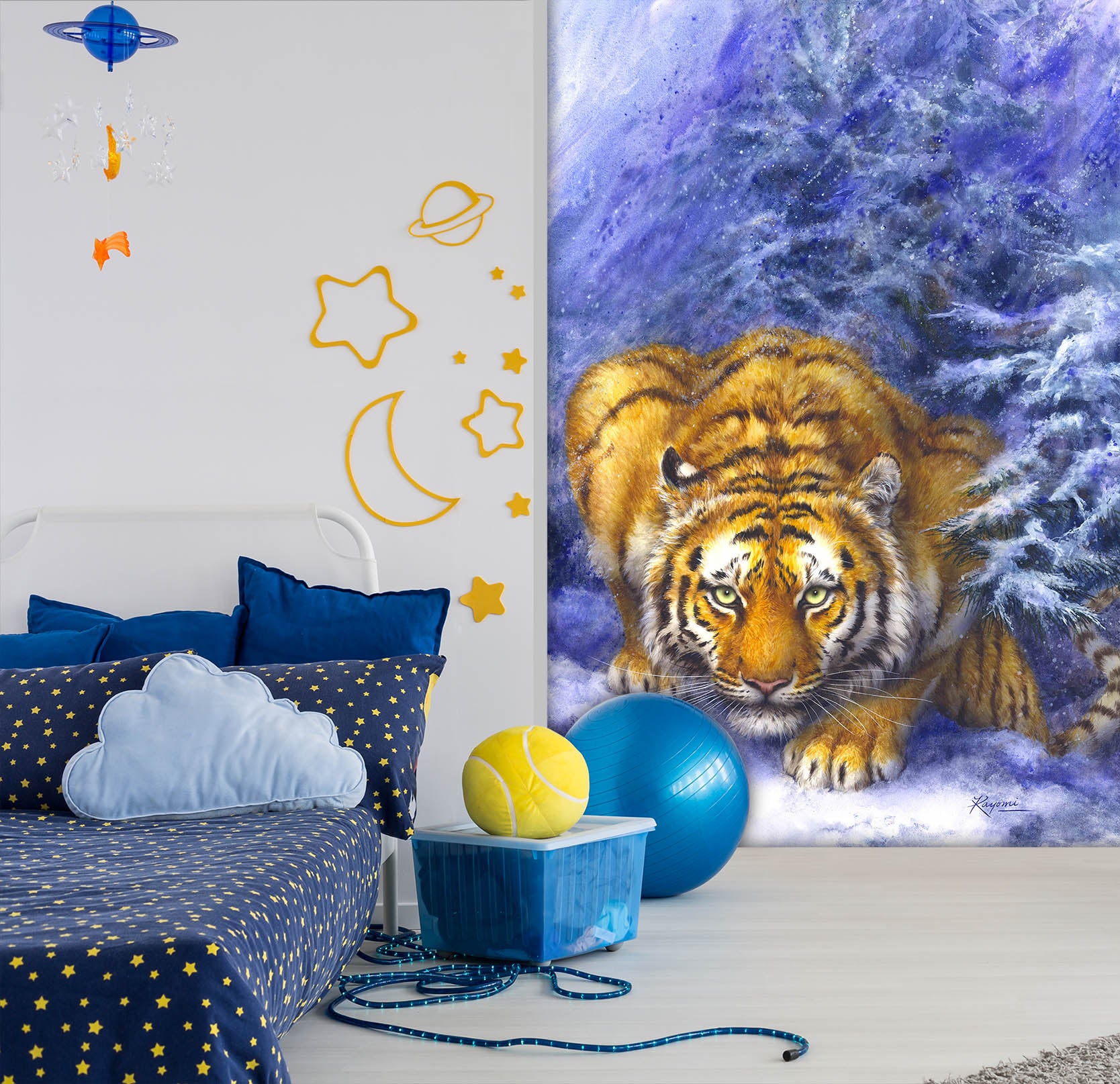 3D Hand Drawn Tiger 5507 Kayomi Harai Wall Mural Wall Murals