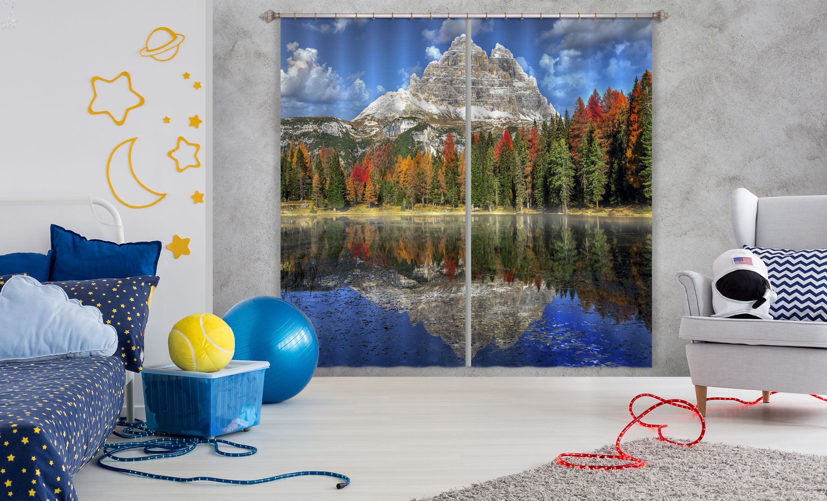 3D Forest Lake 176 Marco Carmassi Curtain Curtains Drapes