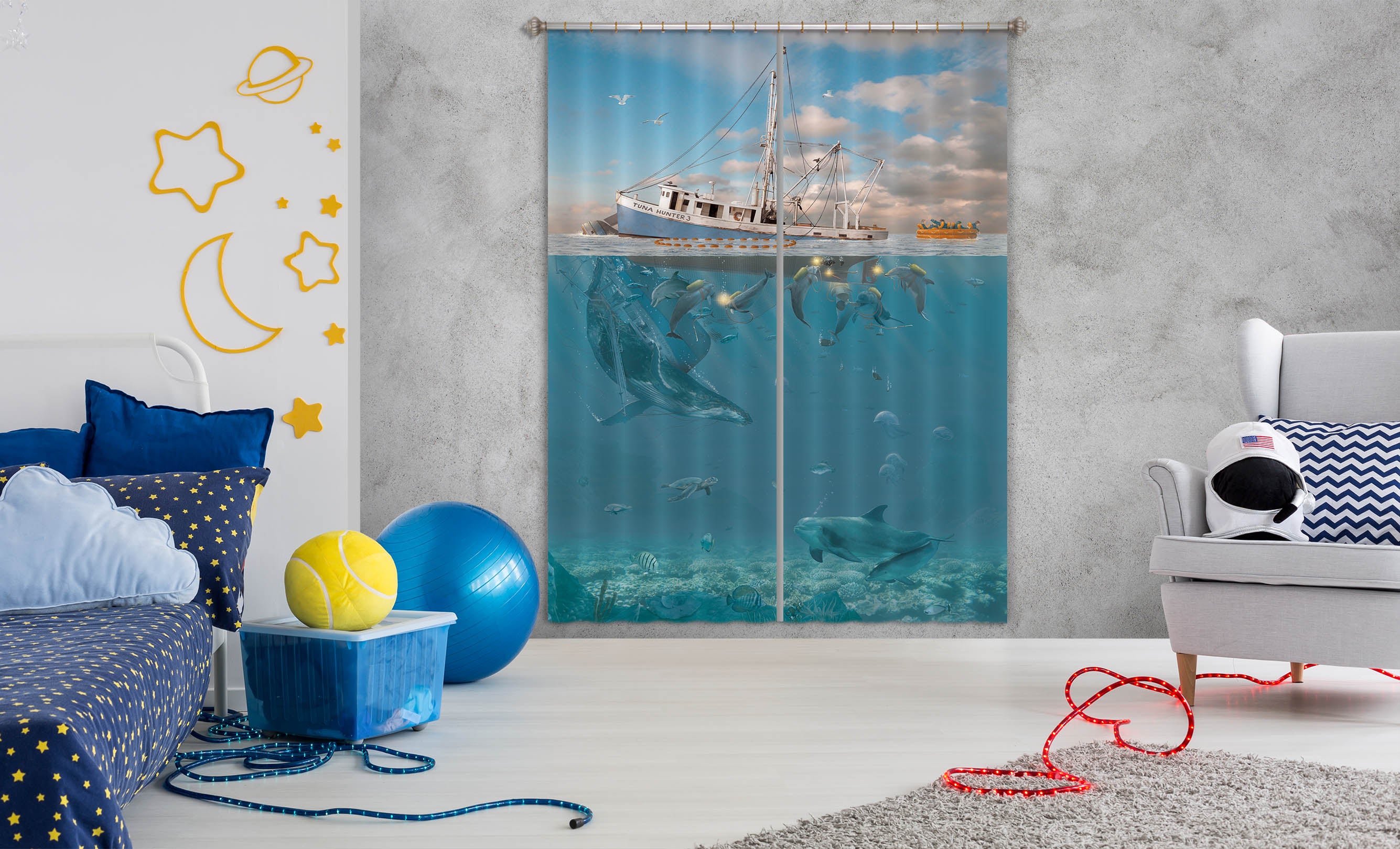 3D Rage Of The Dolphin 063 Vincent Hie Curtain Curtains Drapes