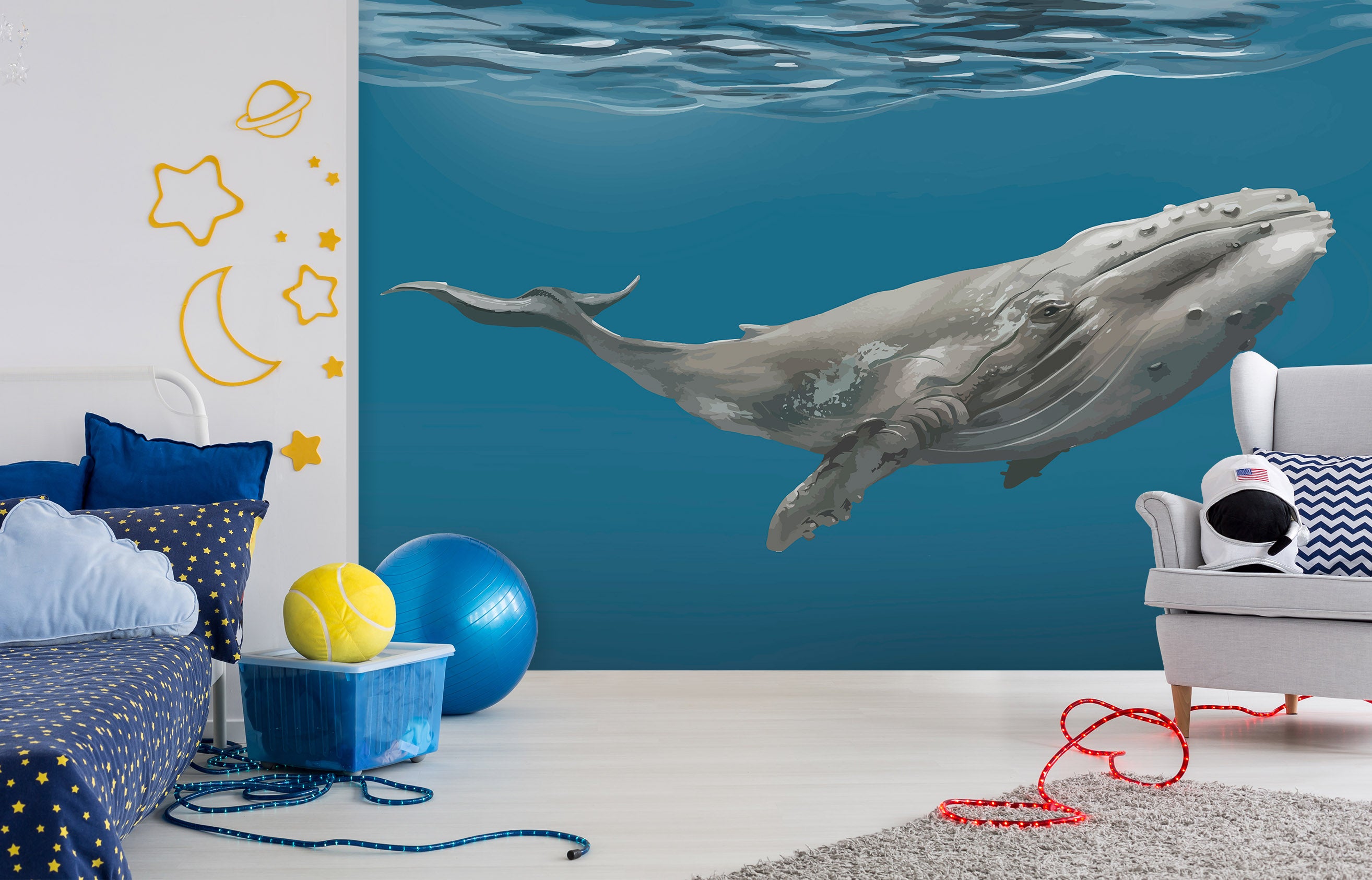 3D Underwater Whale 57078 Wall Murals