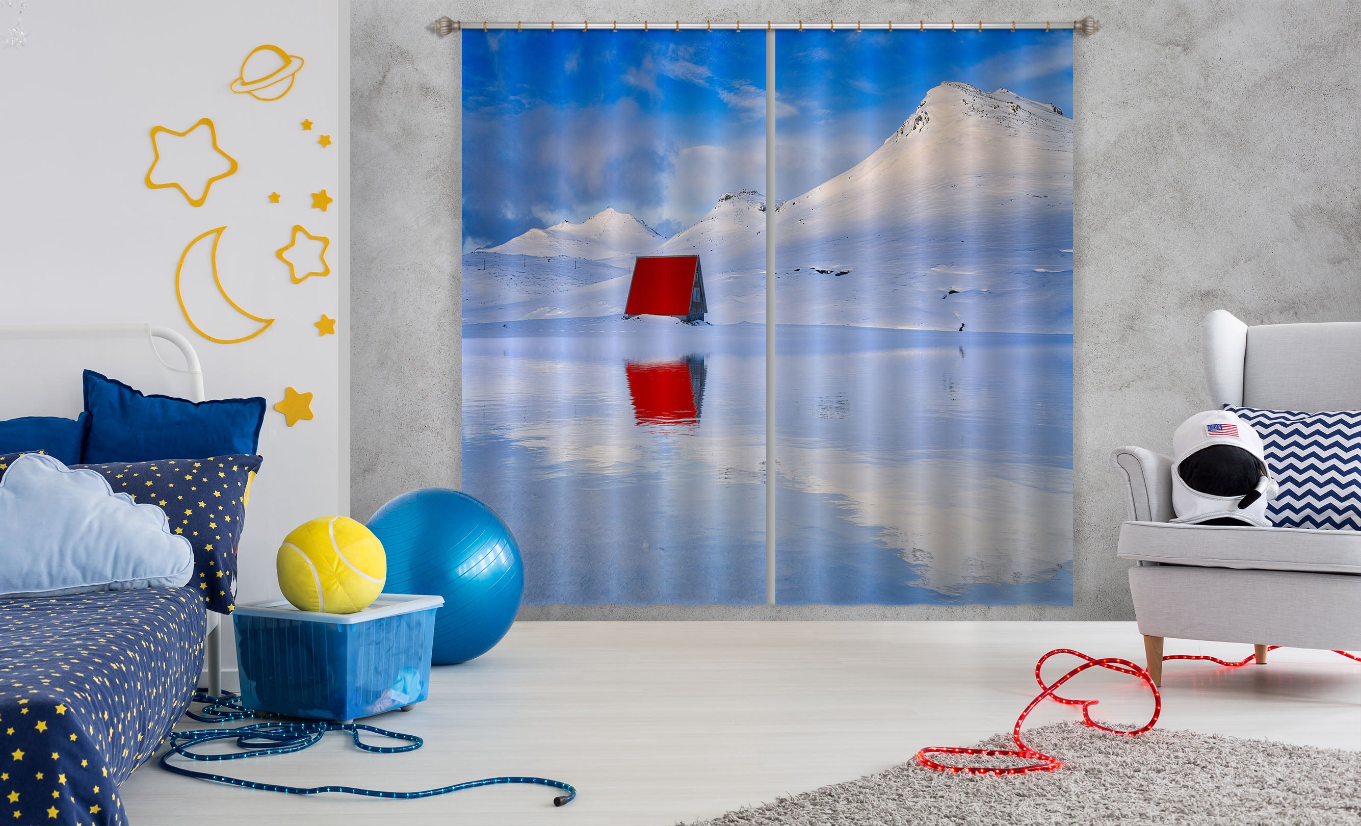 3D Red House 153 Marco Carmassi Curtain Curtains Drapes