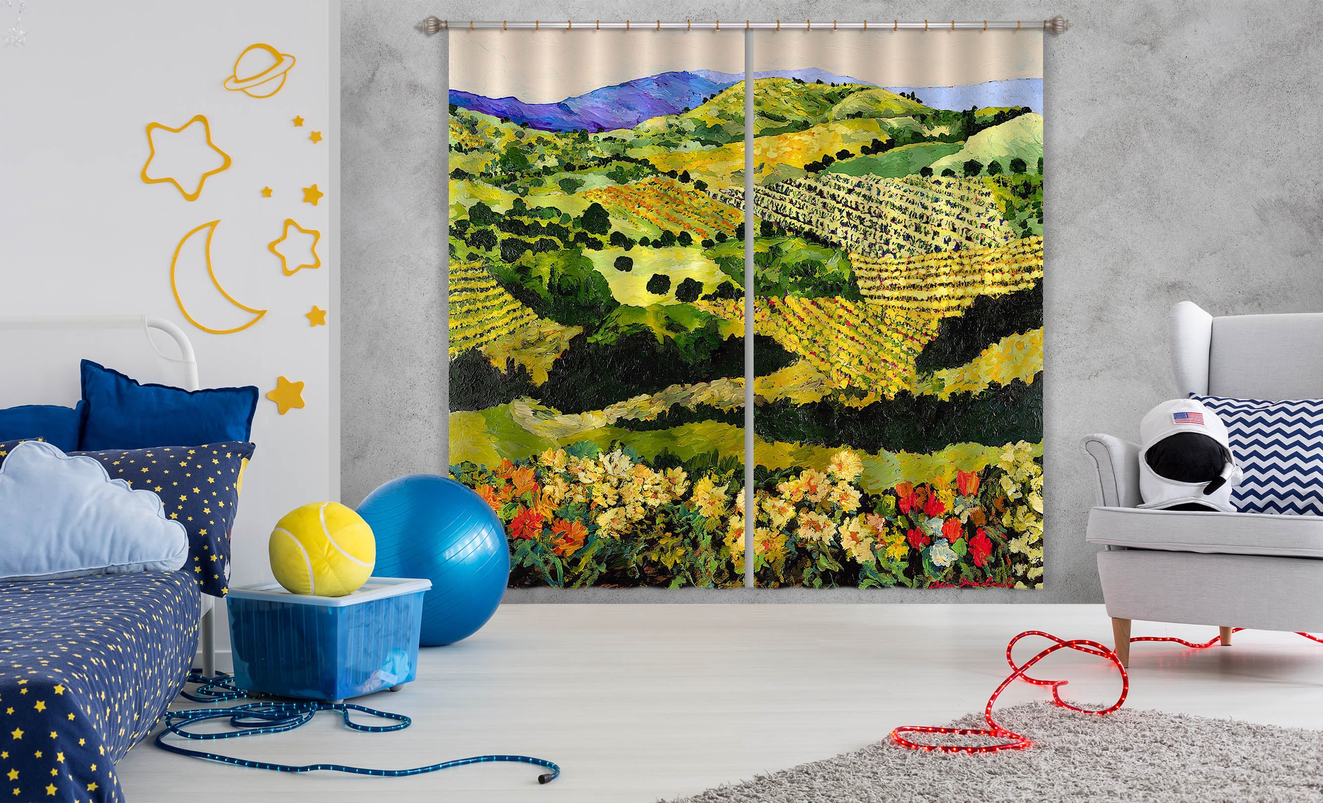 3D Wildflower Ridge 135 Allan P. Friedlander Curtain Curtains Drapes