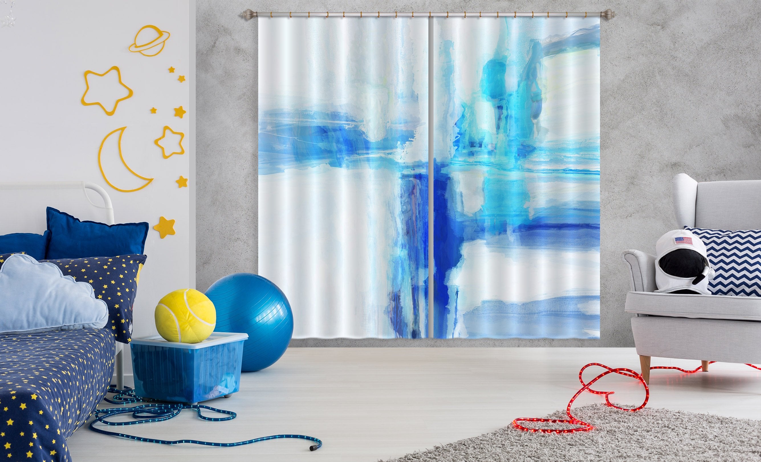 3D Blue Dream 063 Michael Tienhaara Curtain Curtains Drapes Wallpaper AJ Wallpaper