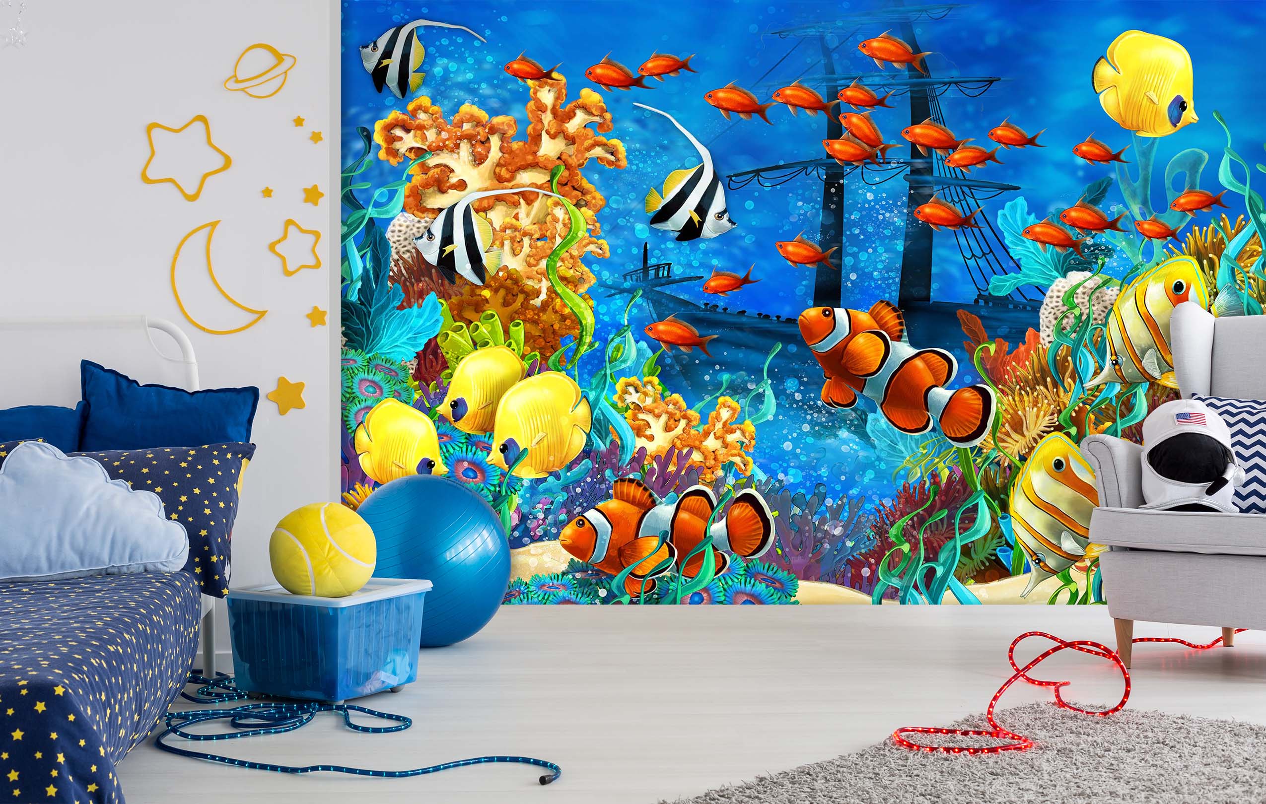 3D Cartoon Sea Bottom 053 Wall Murals Wallpaper AJ Wallpaper 2