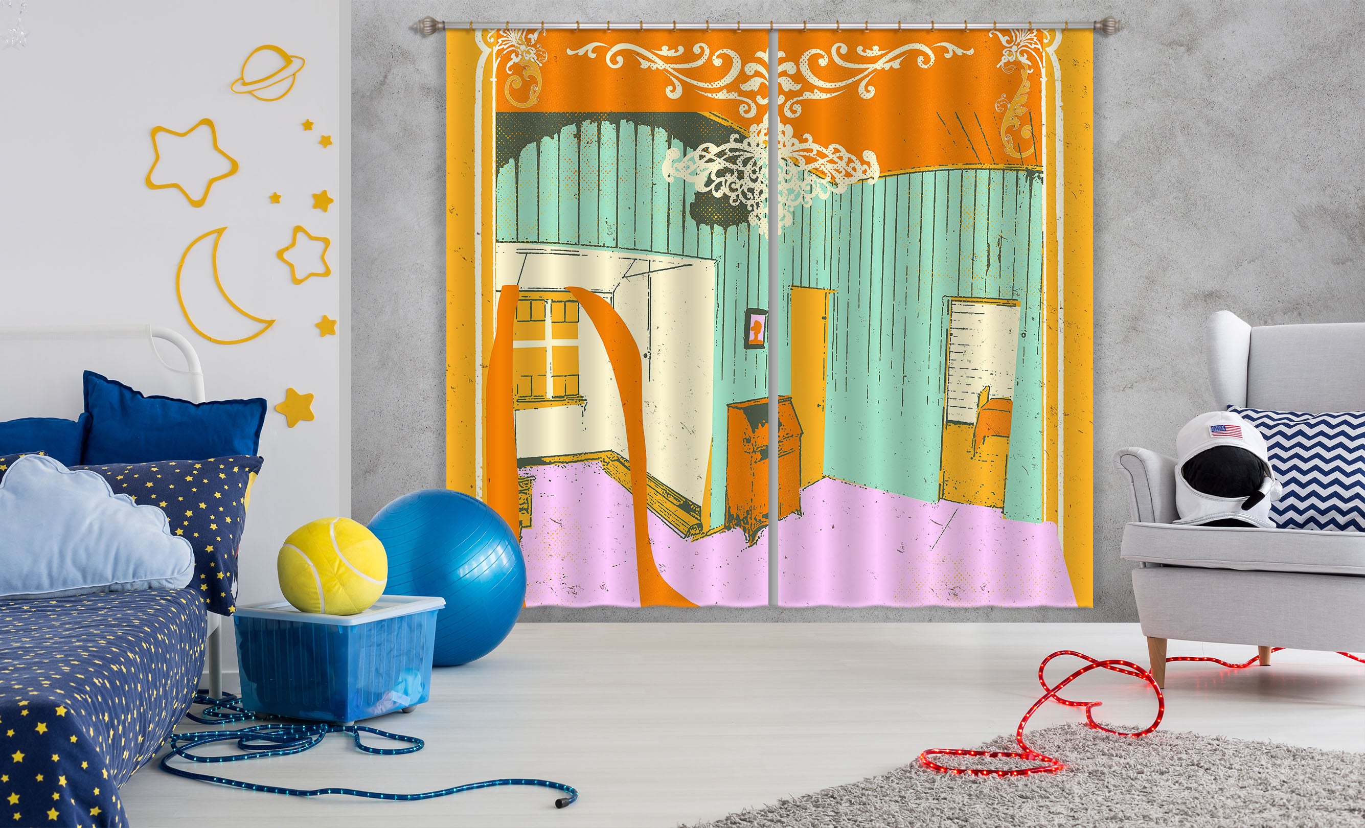 3D Cozy Room 053 Showdeer Curtain Curtains Drapes