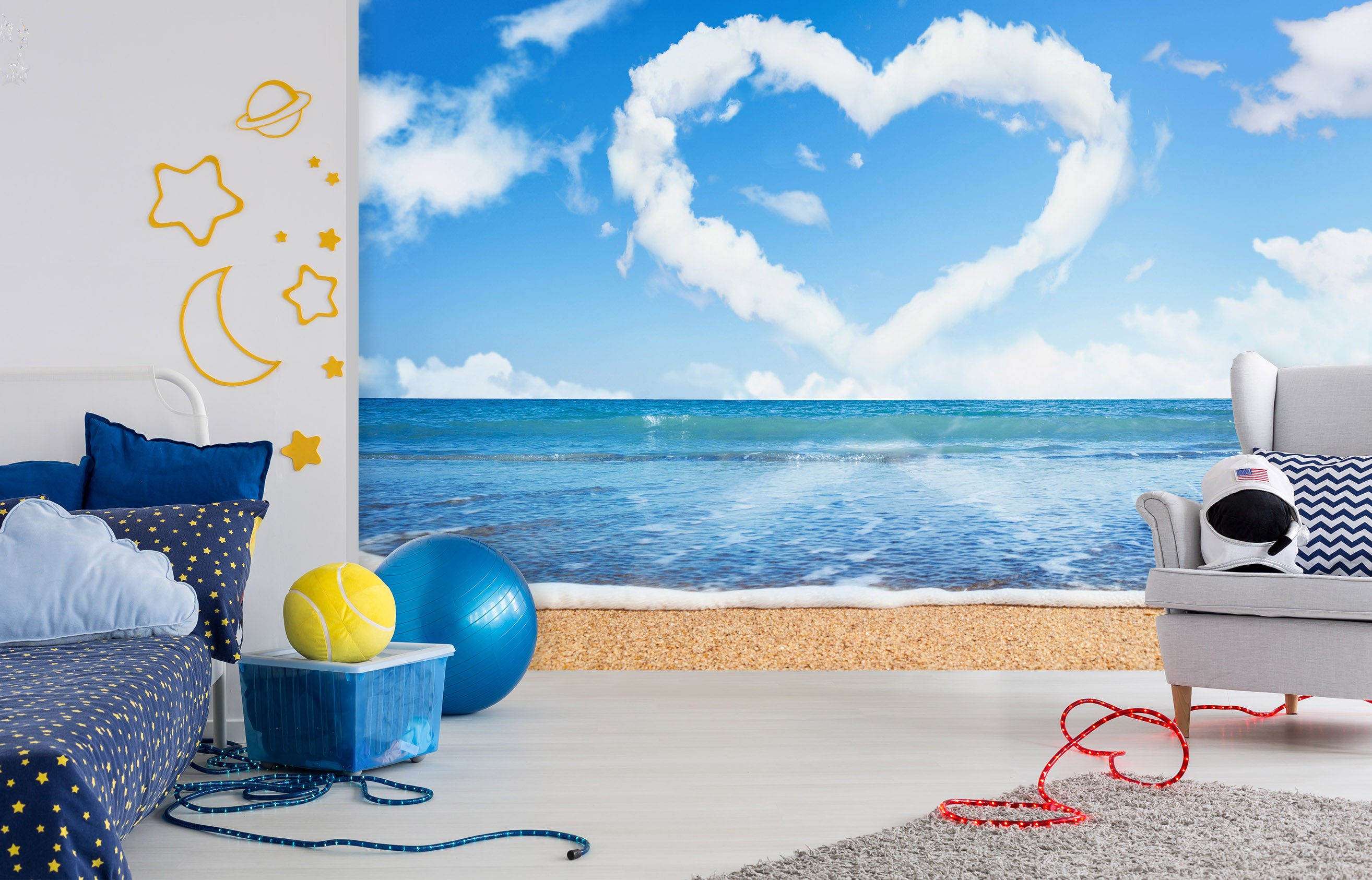 3D Heart Cloud Sea 57175 Wall Murals