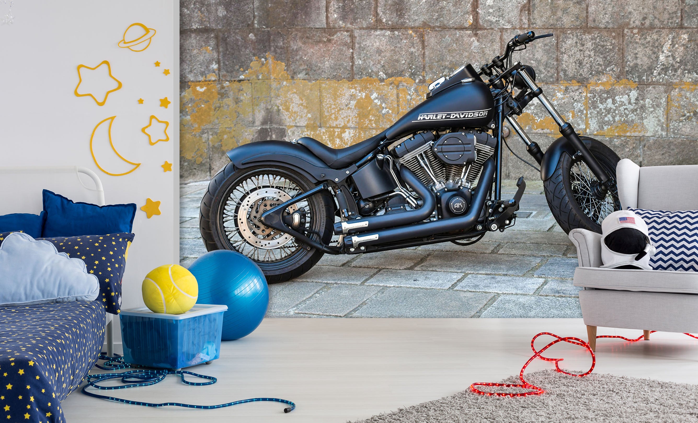 3D Motorcycle Black 131 Vehicle Wall Murals