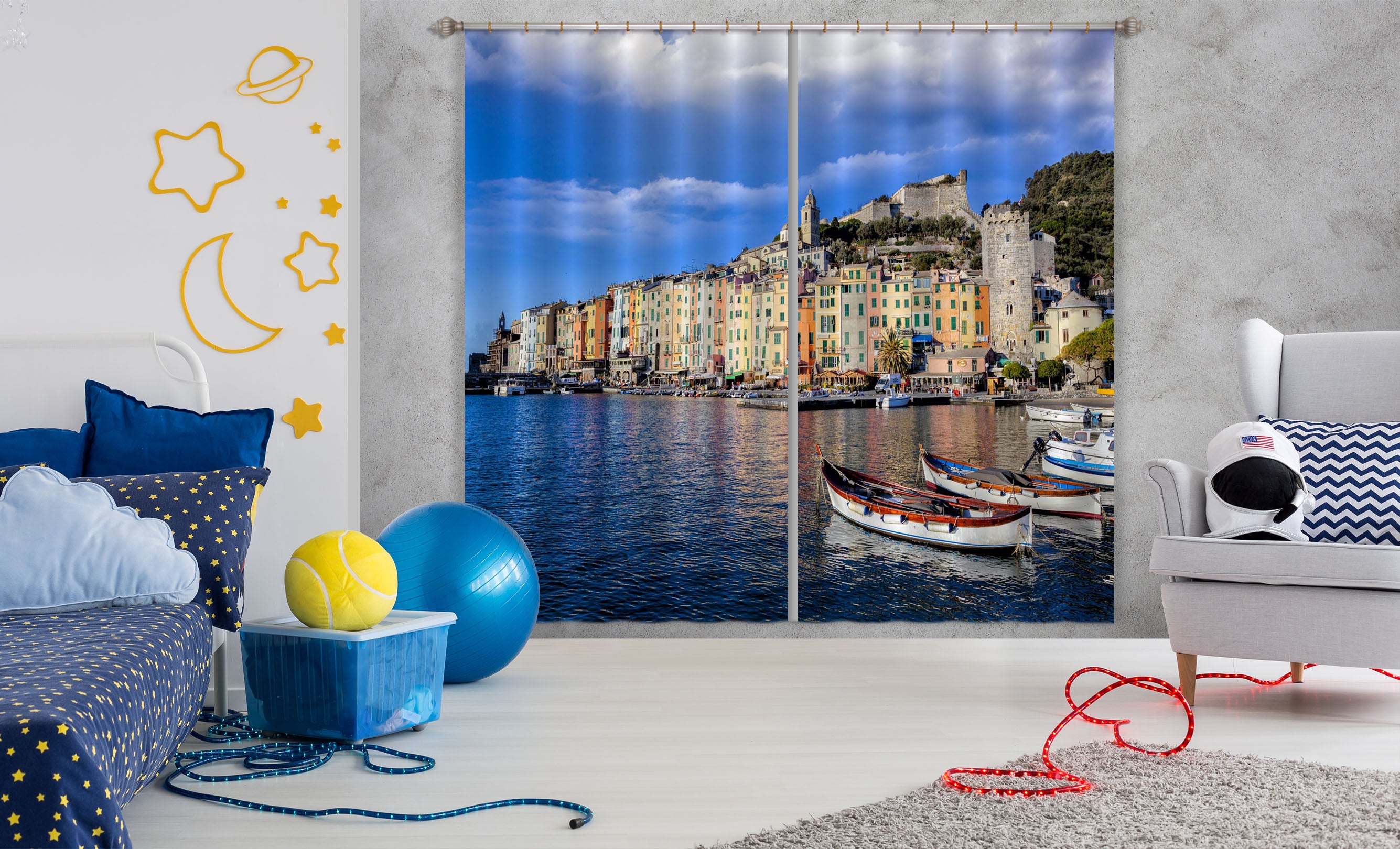 3D Water City 161 Marco Carmassi Curtain Curtains Drapes