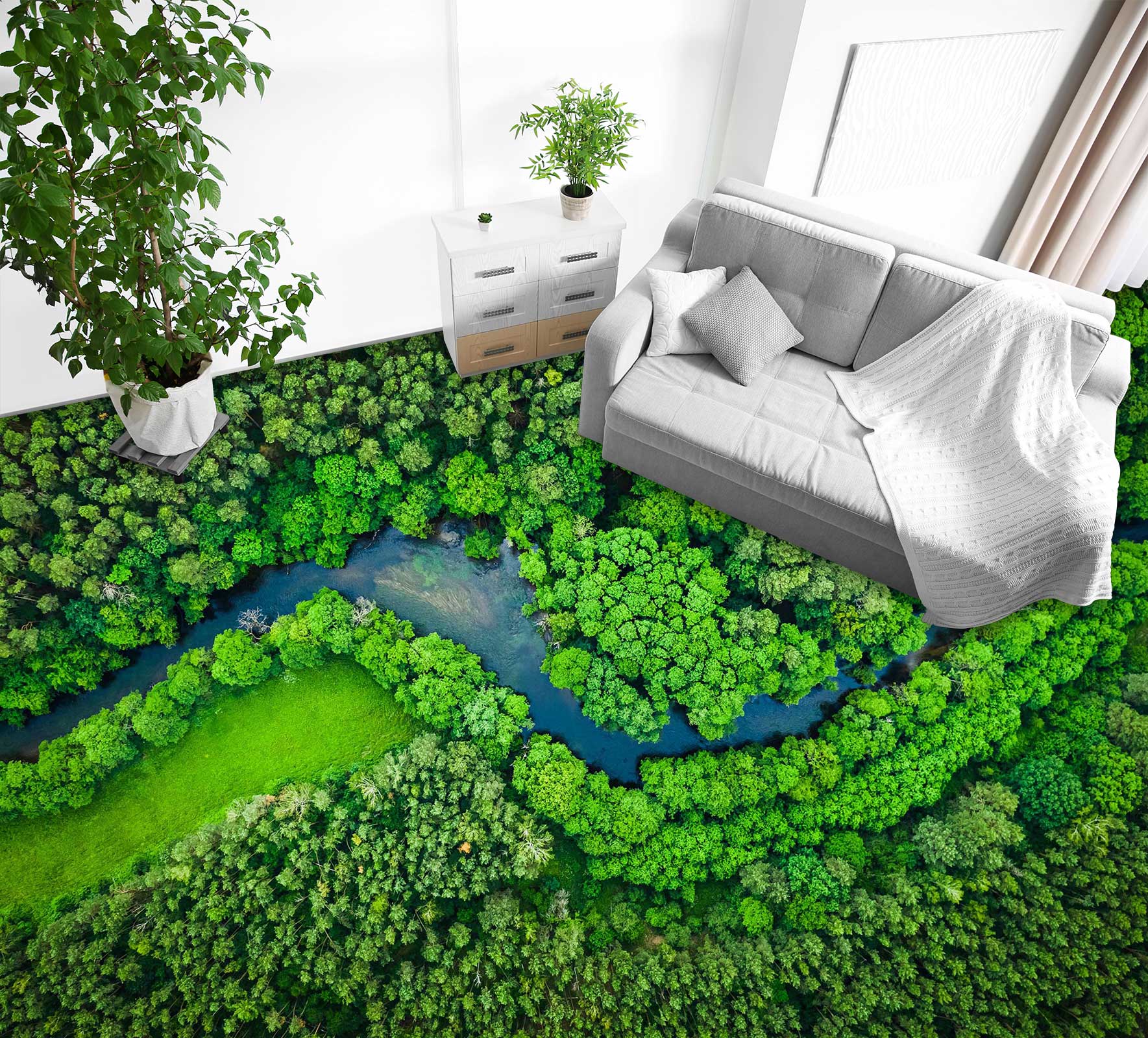 3D River Among Forests 438 Floor Mural Wallpaper Murals Rug & Mat Print Epoxy waterproof bath floor