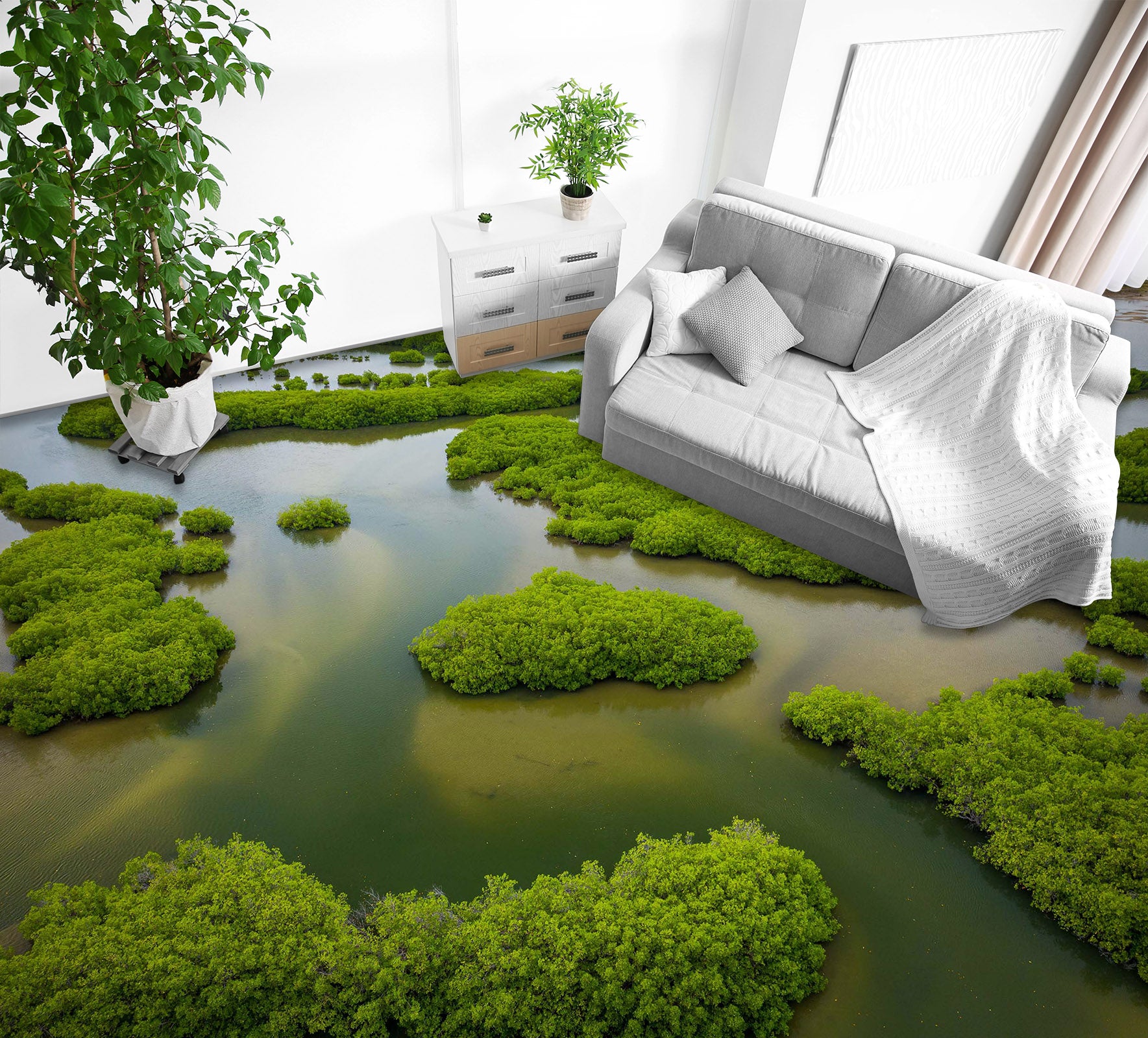 3D Distribution Of Green Plants 765 Floor Mural Wallpaper Murals Rug & Mat Print Epoxy waterproof bath floor