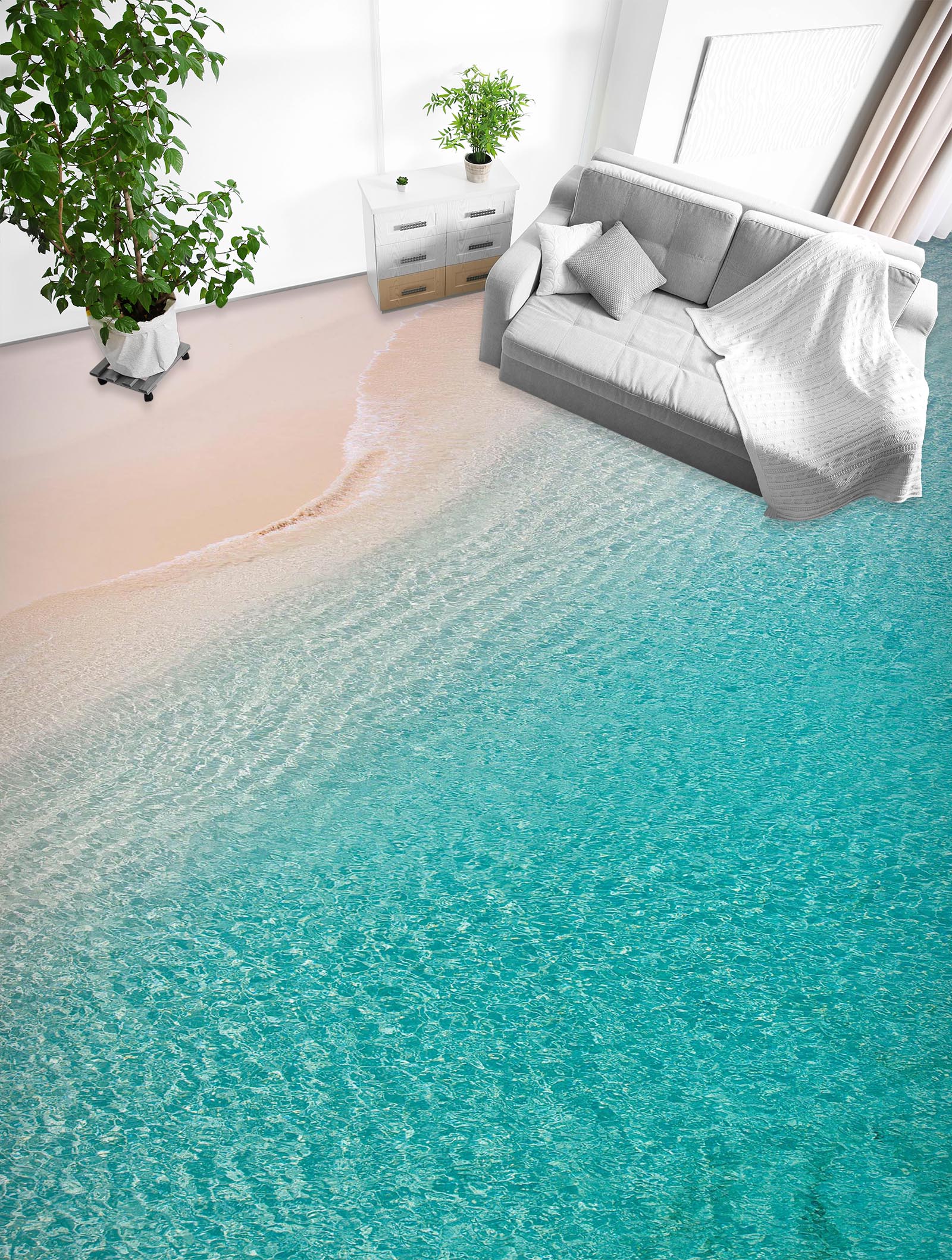 3D Elegant Beach 397 Floor Mural Wallpaper Murals Rug & Mat Print Epoxy waterproof bath floor