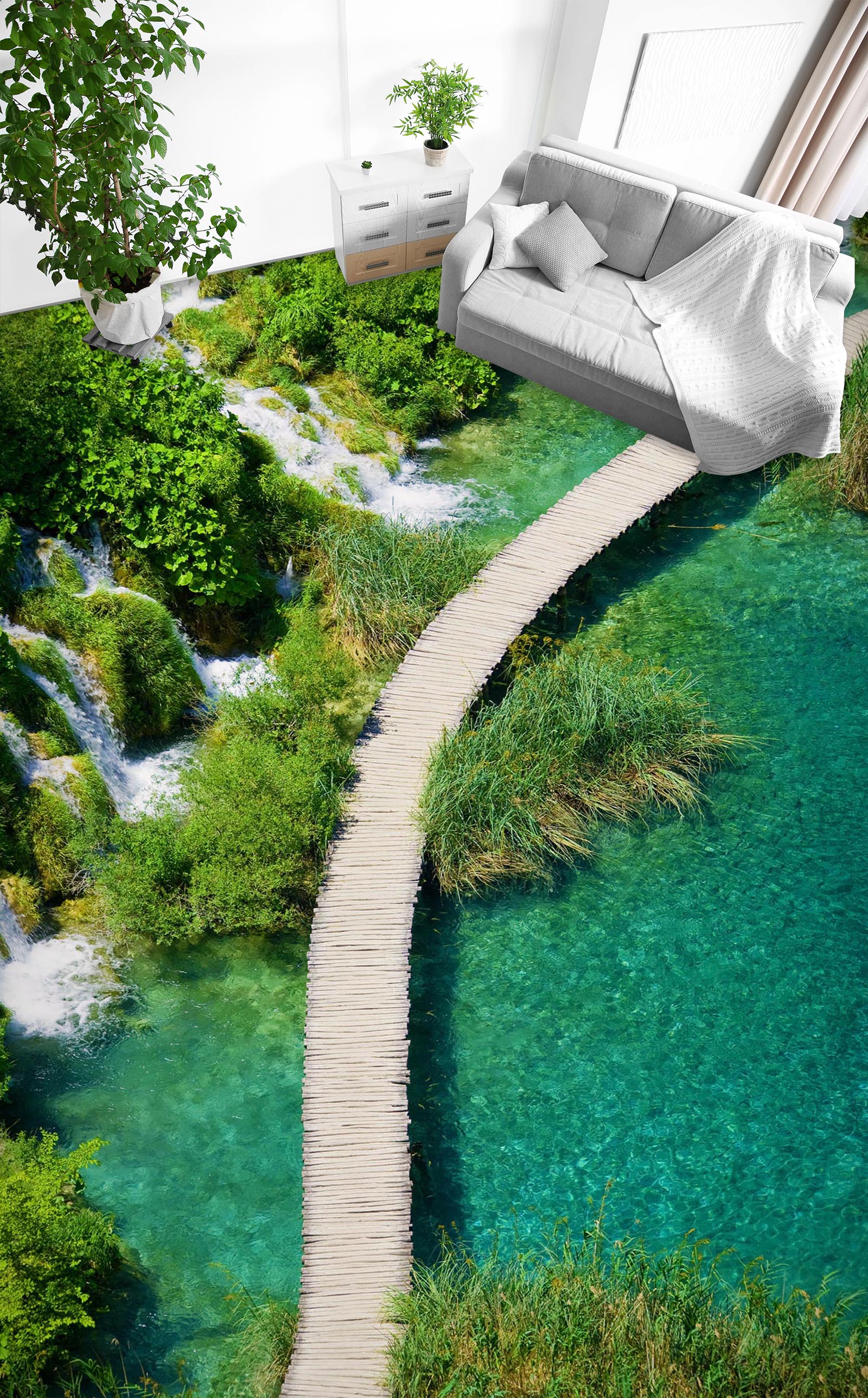 3D Long Wood Road 593 Floor Mural Wallpaper Murals Rug & Mat Print Epoxy waterproof bath floor