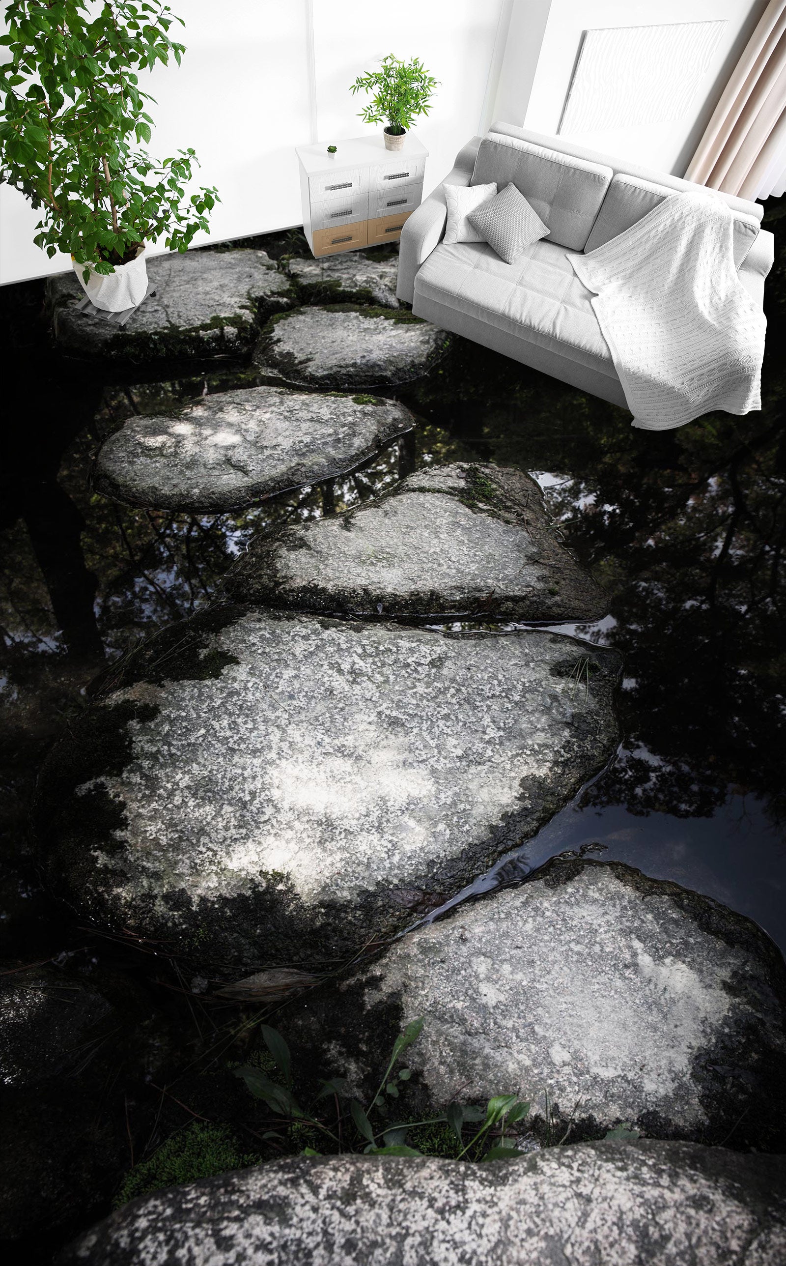 3D Black Texture Stone Road 1097 Floor Mural Wallpaper Murals Self-Adhesive Removable Print Epoxy