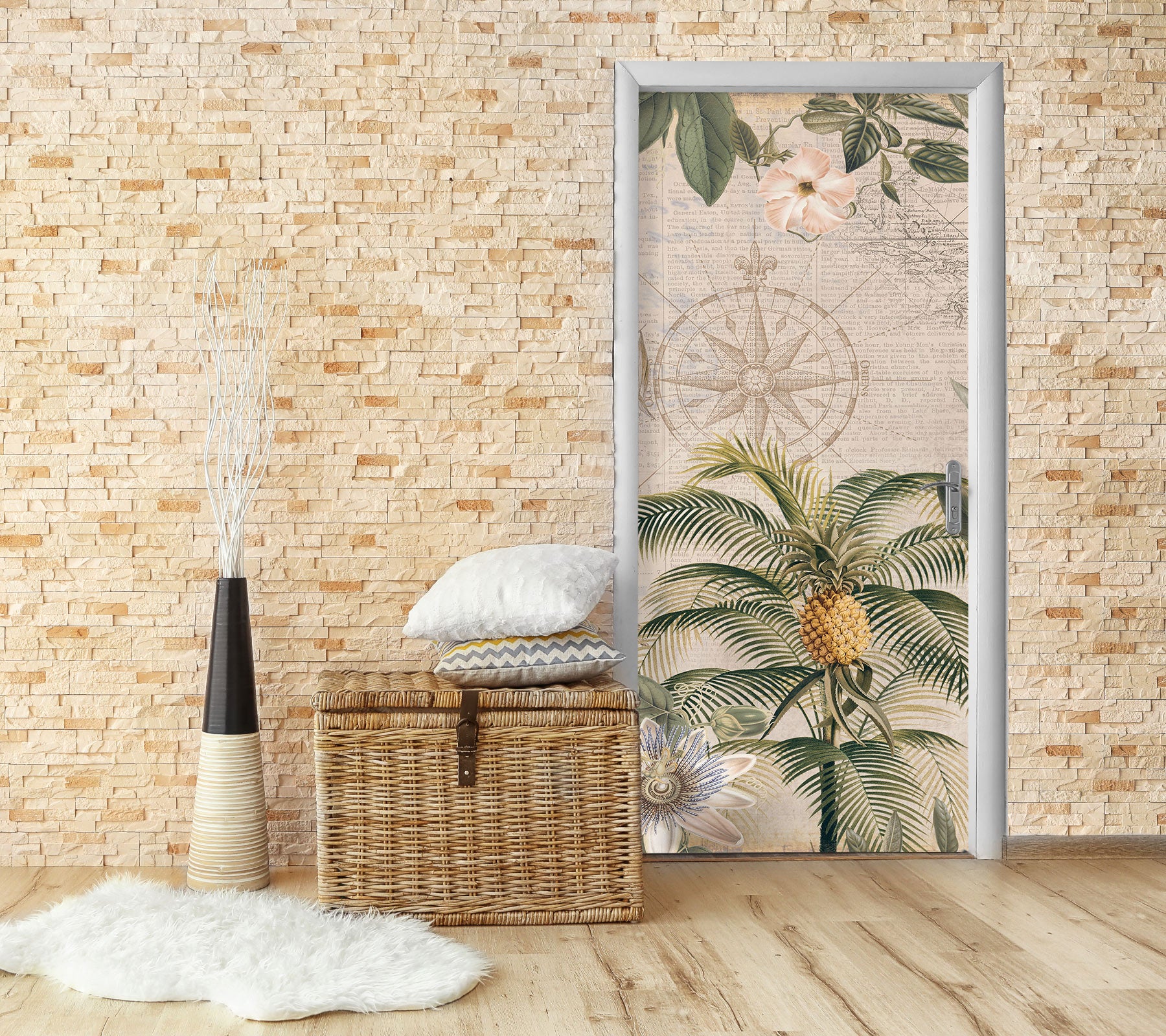 3D Tree Pineapple Pattern 11953 Andrea Haase Door Mural