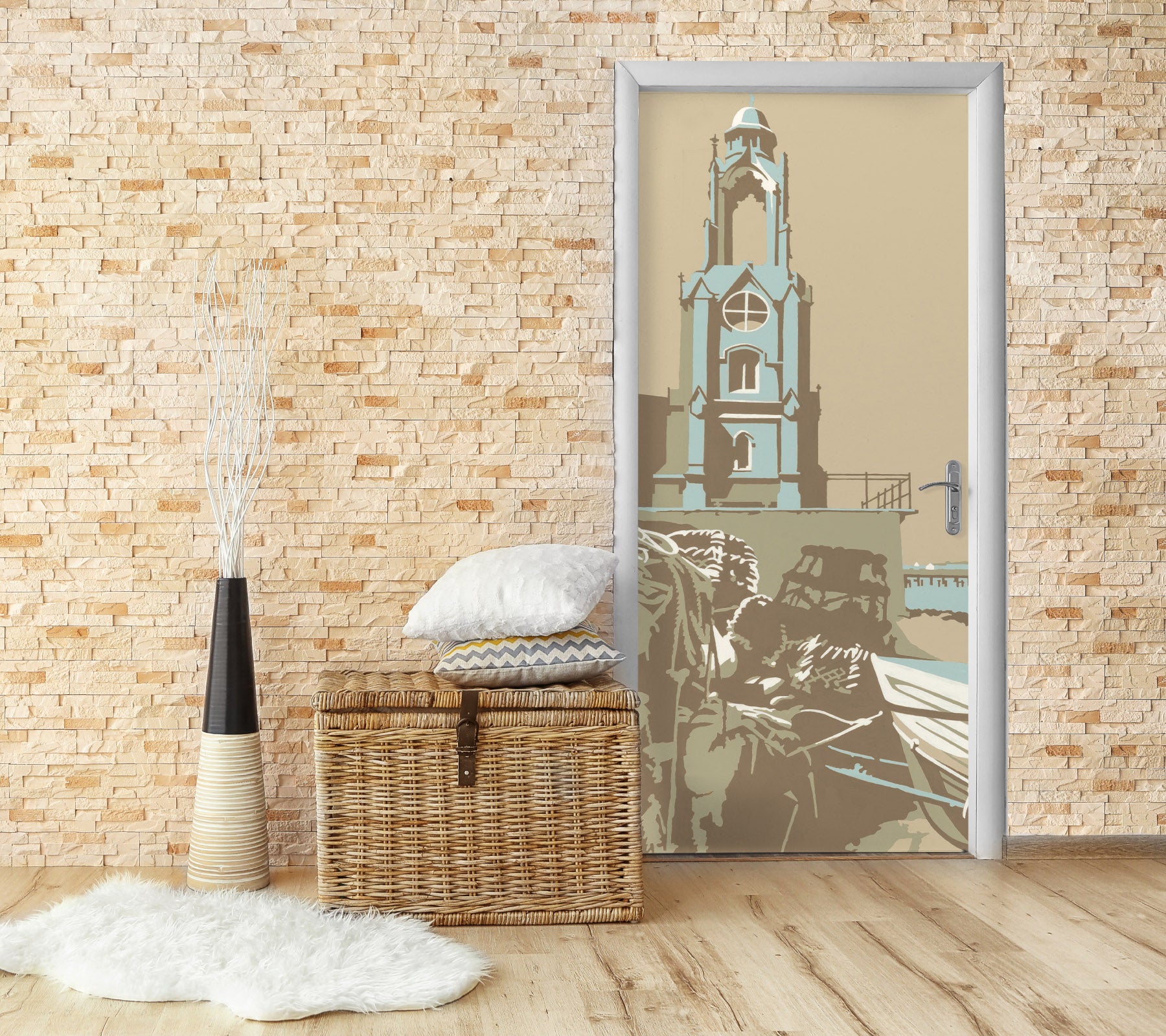 3D Tall Building 9287 Steve Read Door Mural