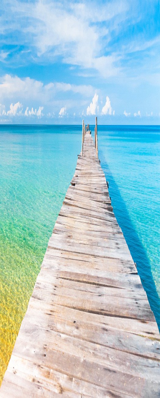 3D transparent brine wooden bridge door mural Wallpaper AJ Wallpaper