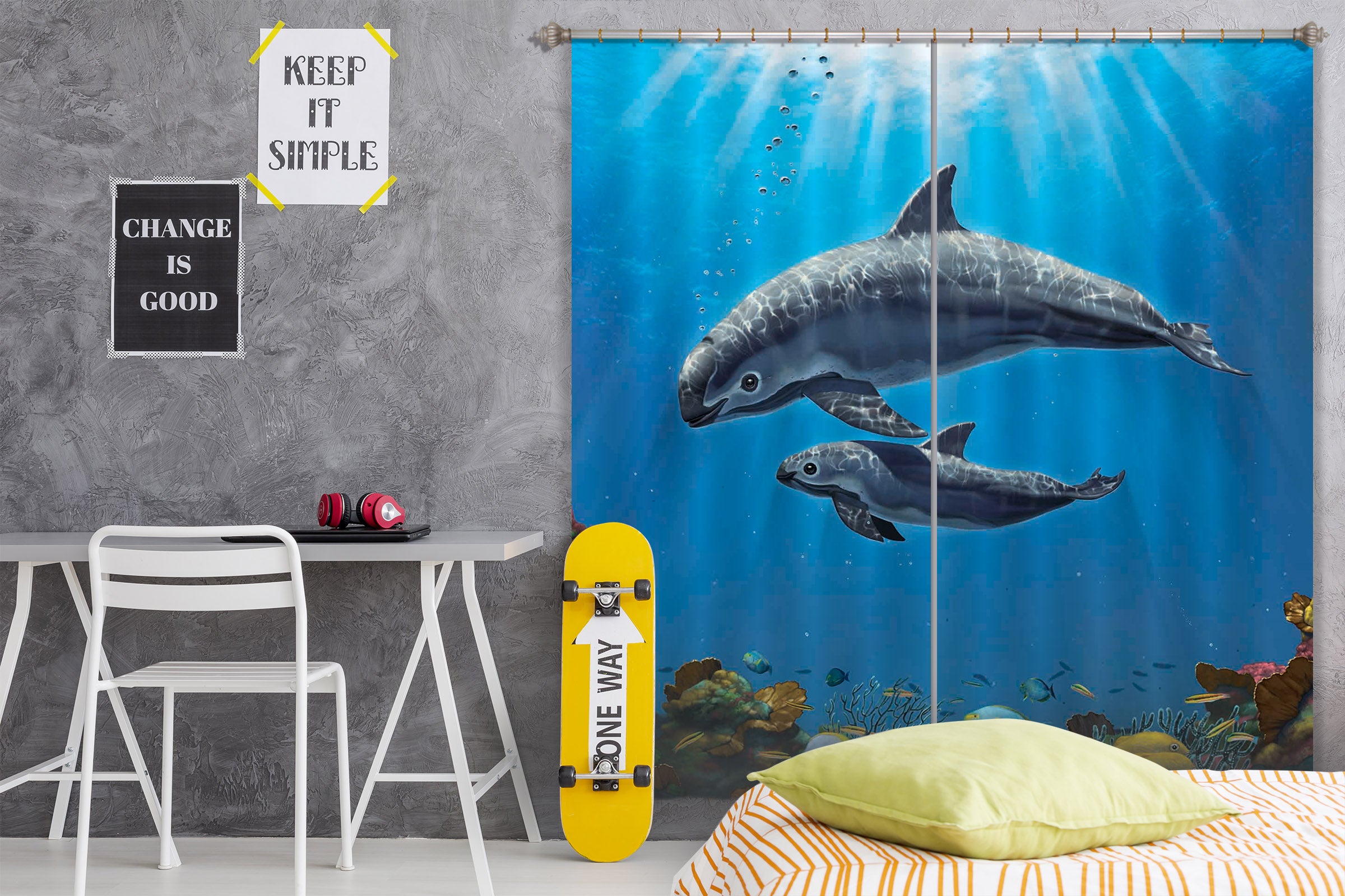 3D Vaquita Critically Endangered 090 Vincent Hie Curtain Curtains Drapes