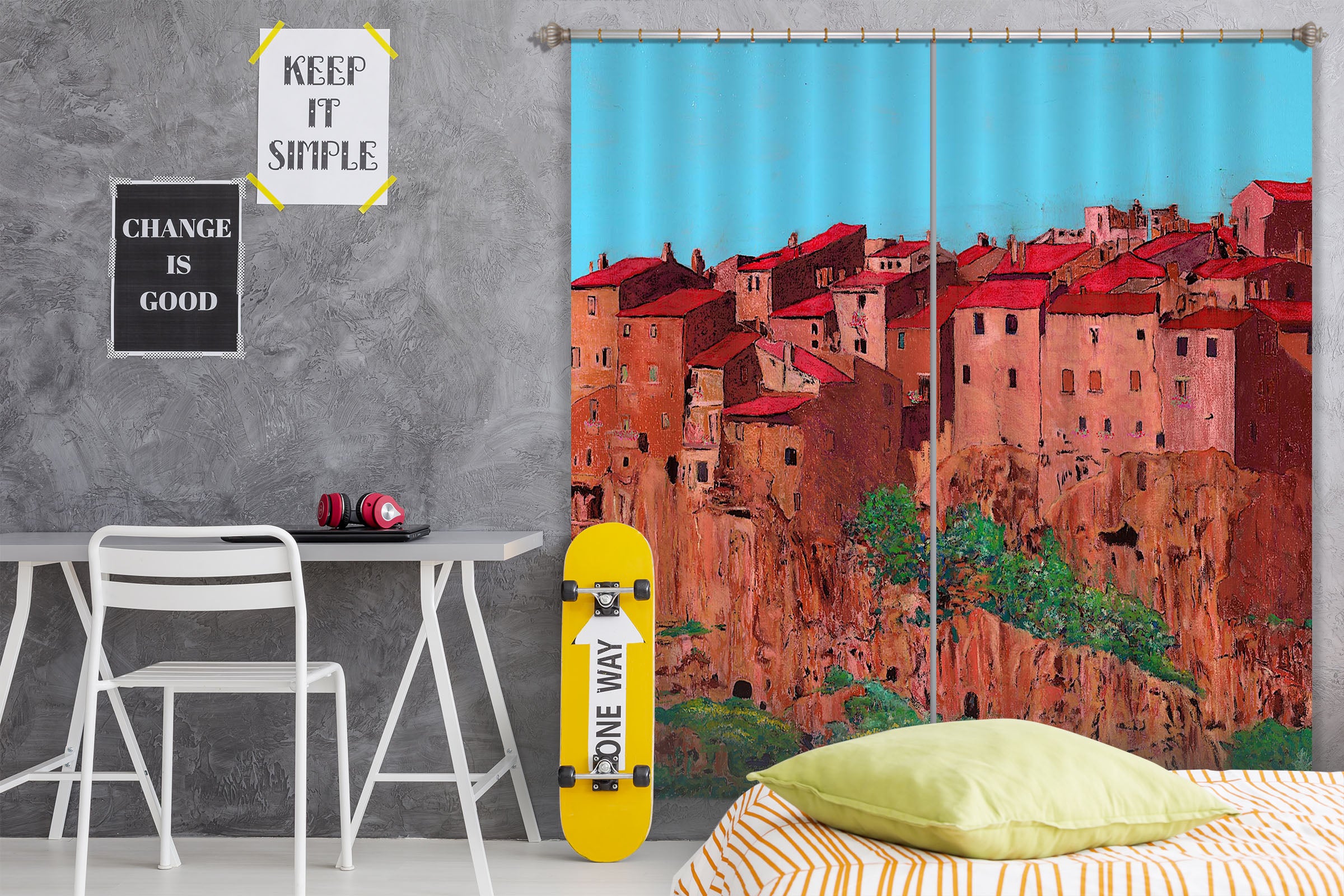3D Red Castle 292 Allan P. Friedlander Curtain Curtains Drapes