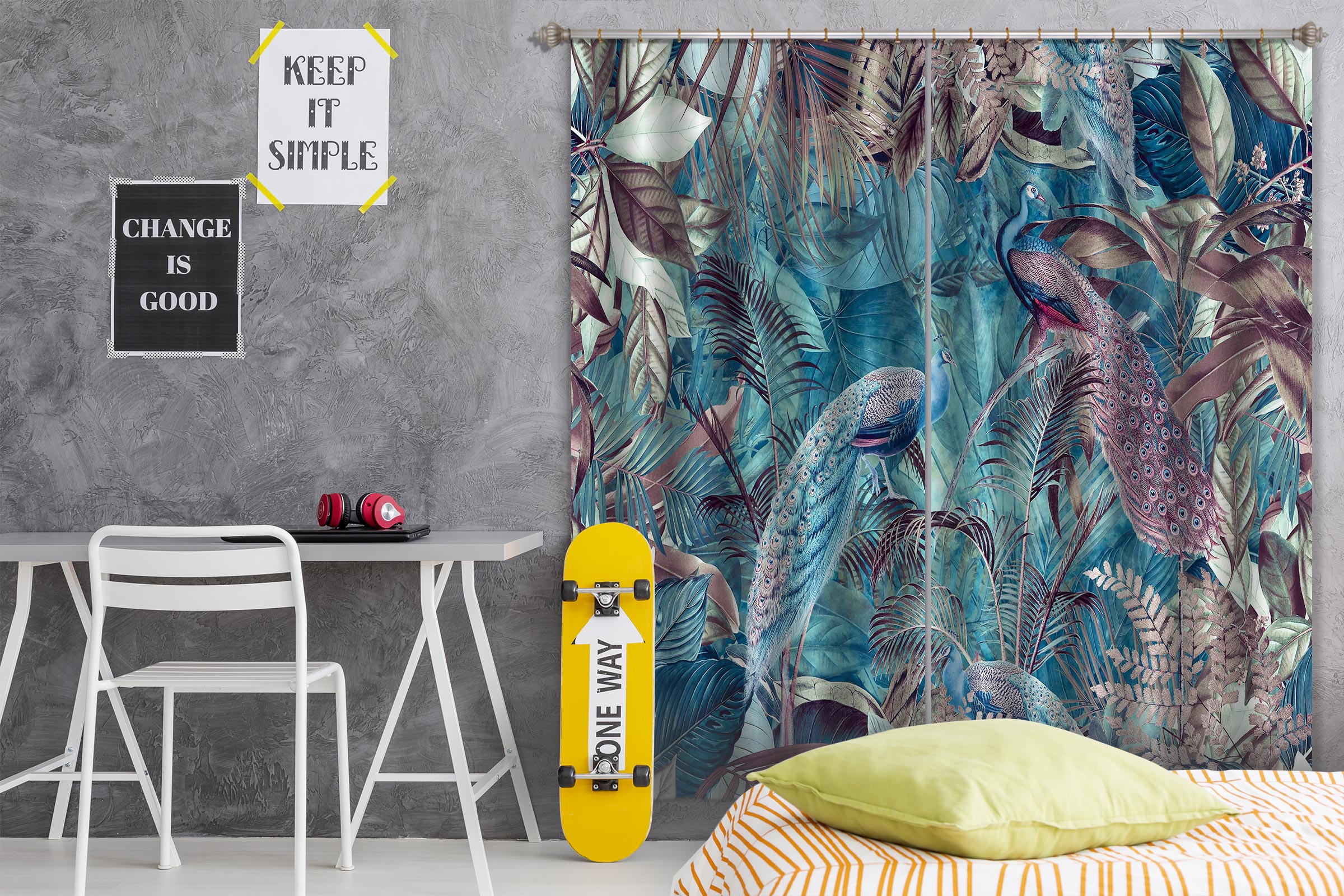 3D Elegant Peacock 013 Andrea haase Curtain Curtains Drapes