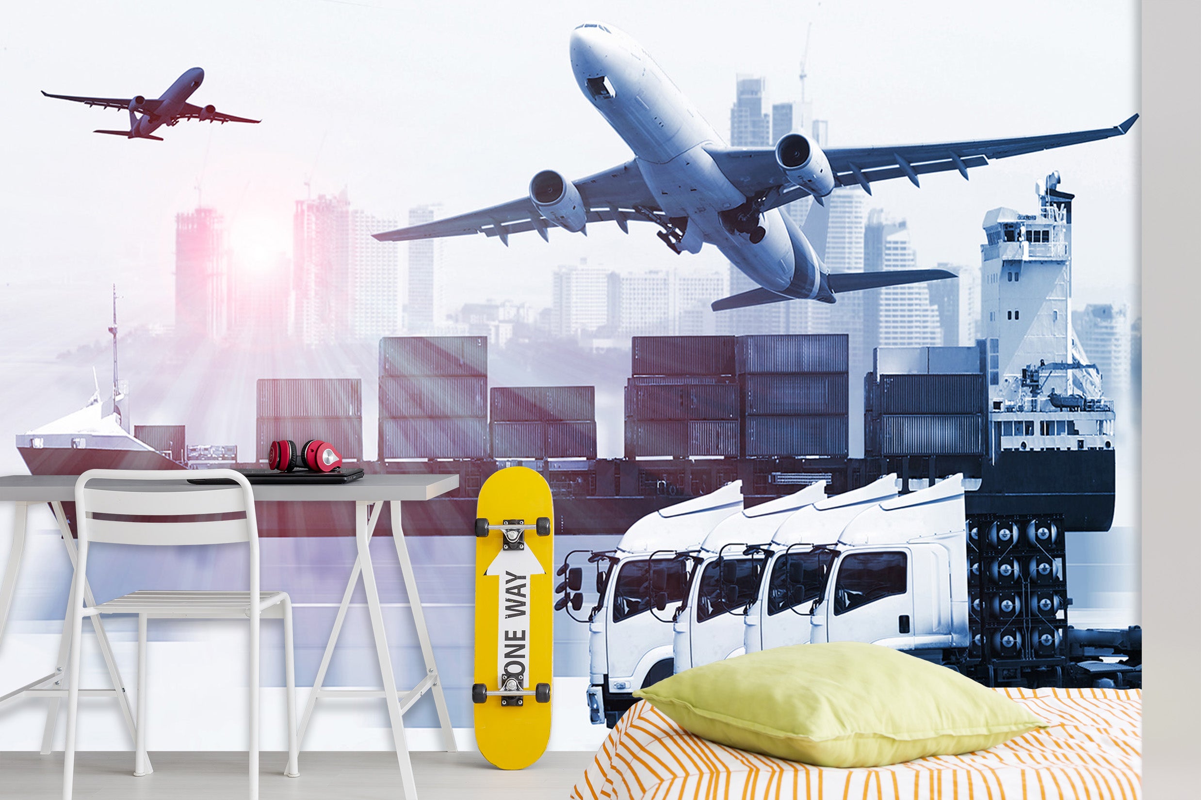 3D Cargo Transport 233 Vehicle Wall Murals