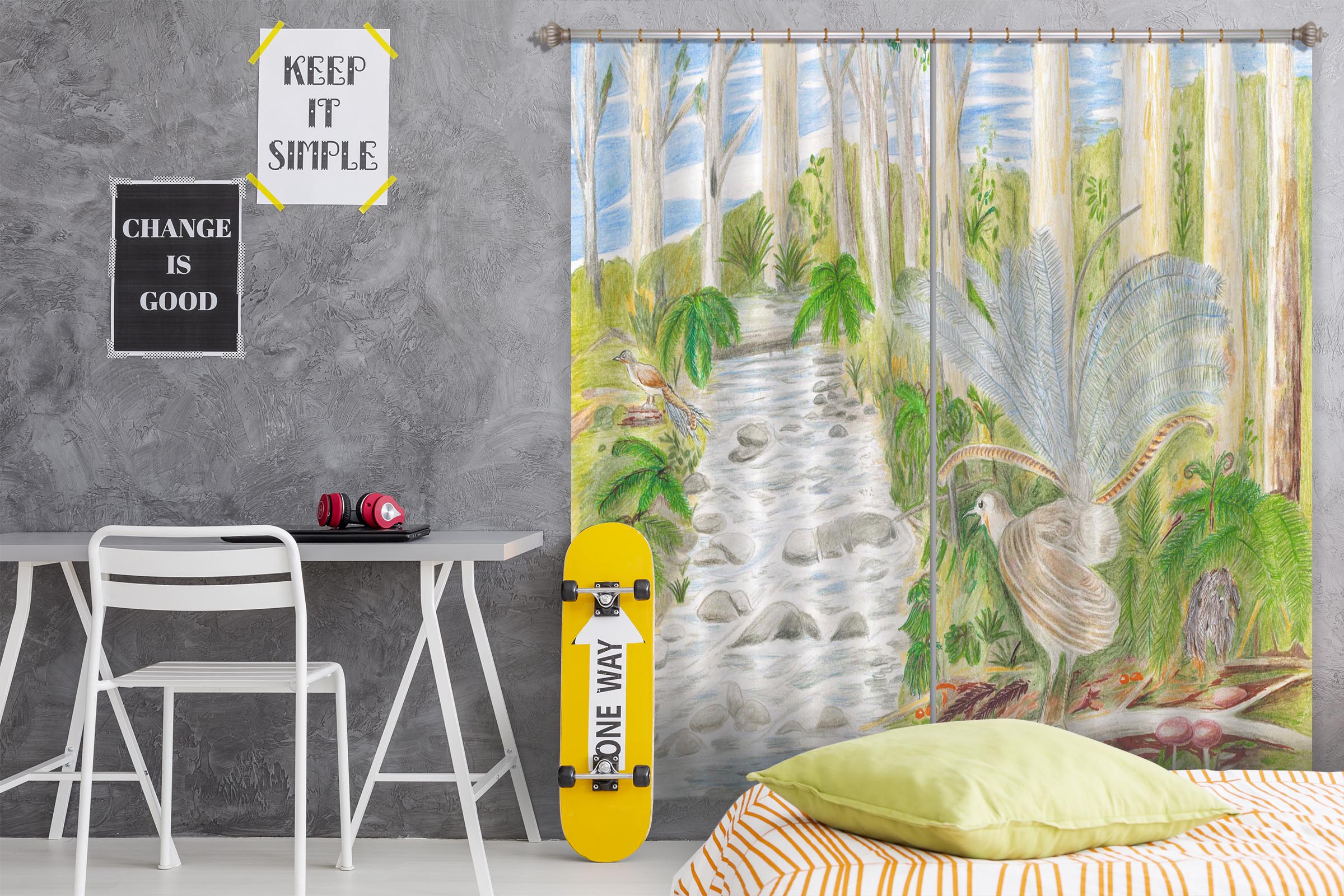3D Forest Path 051 Michael Sewell Curtain Curtains Drapes